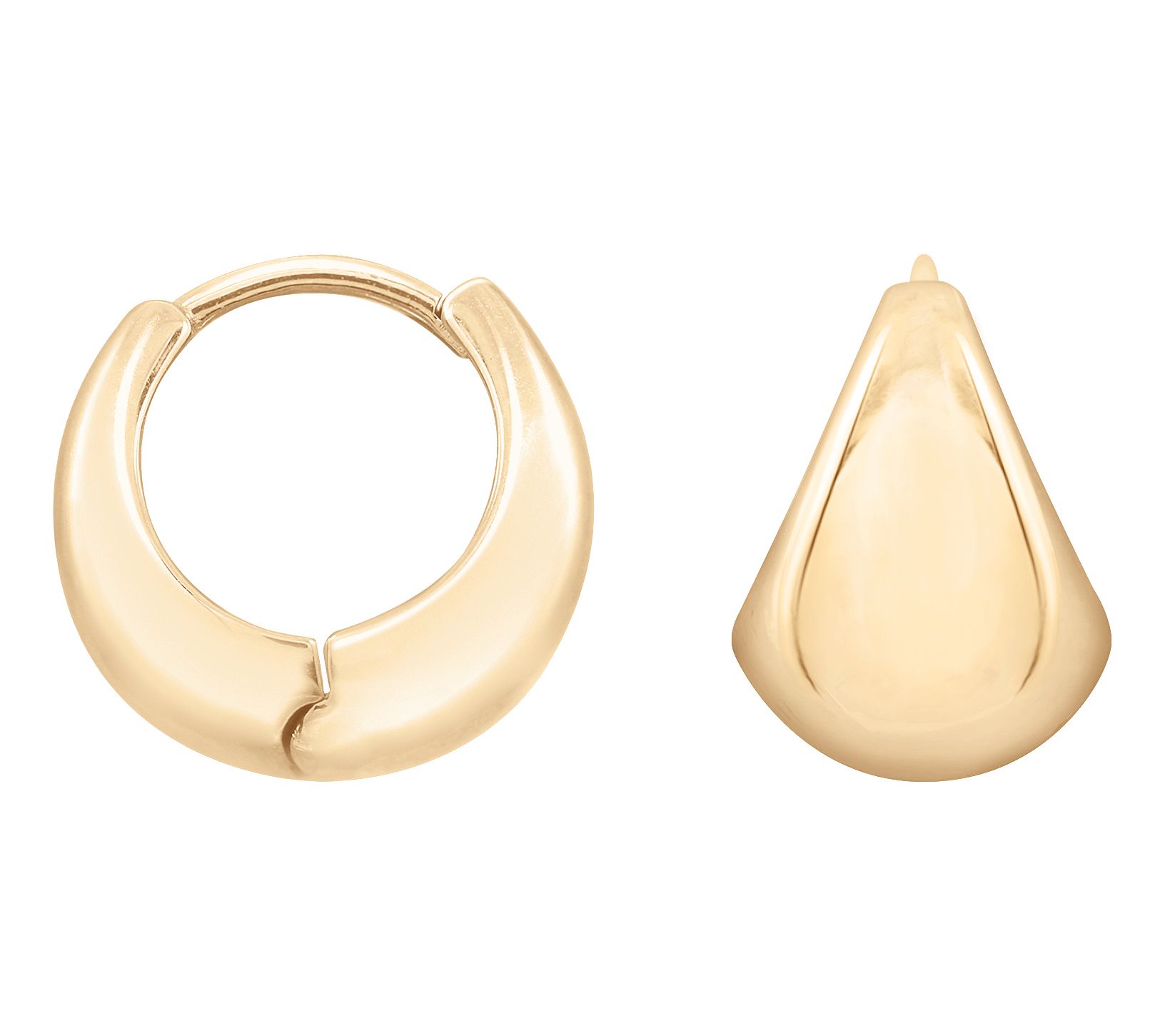 14K Gold Plated Curvy Hinged Hoop Earrings
