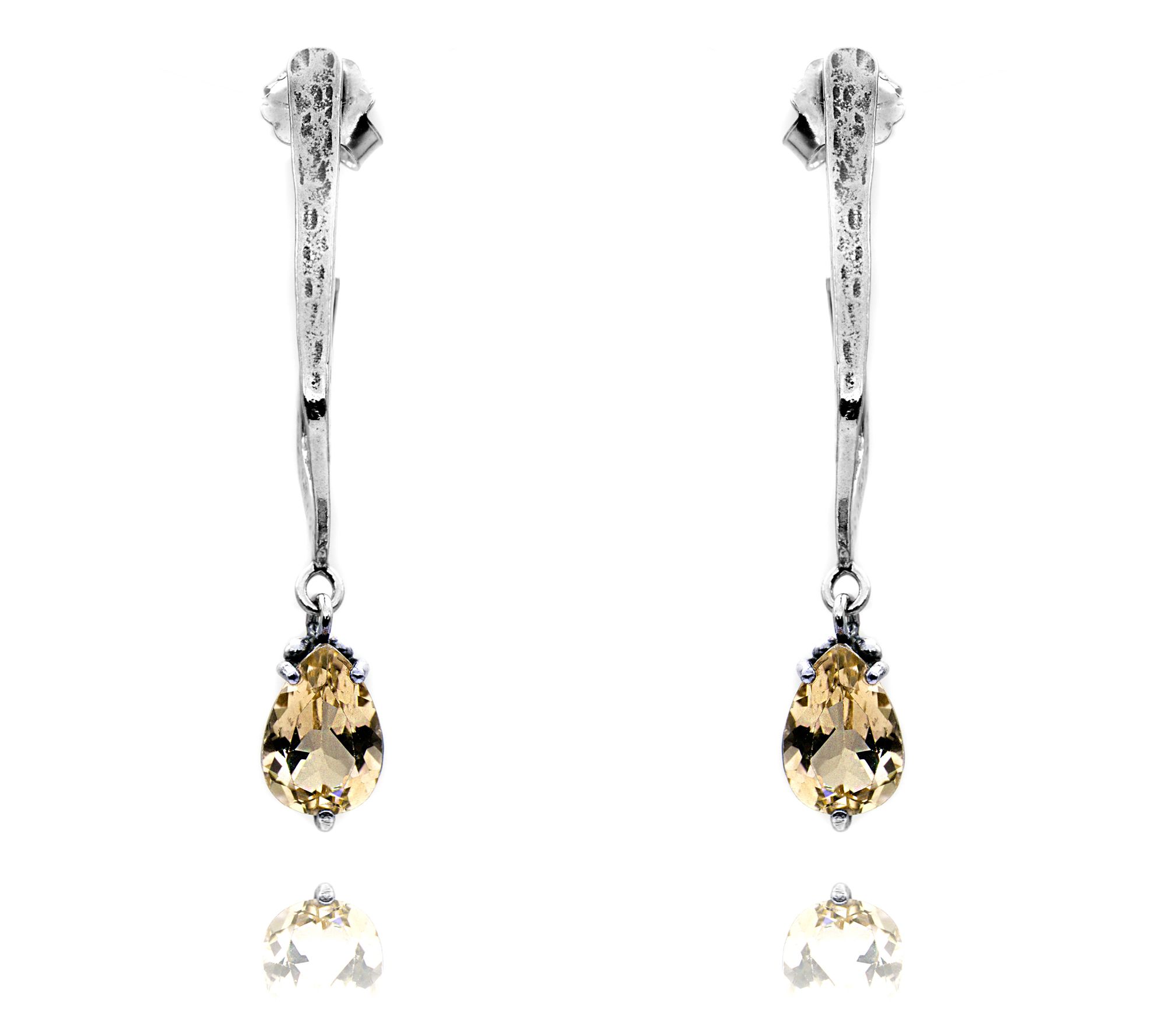 Or Paz Sterling Silver Charm Gemstone Hoop Earrings