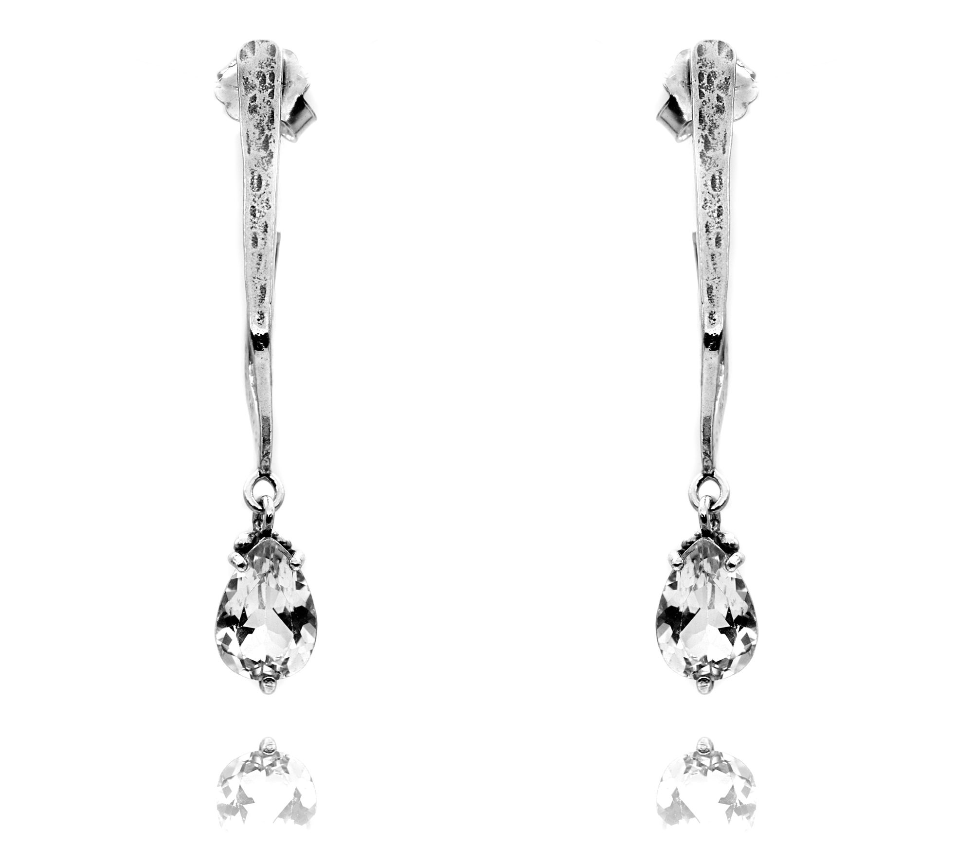 Or Paz Sterling Silver Charm Gemstone Hoop Earrings