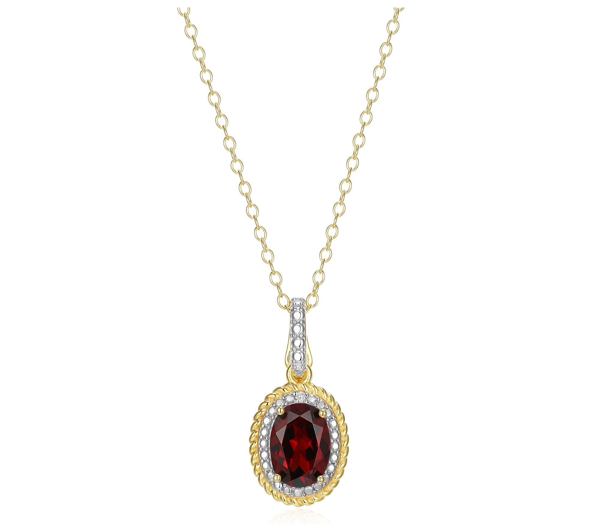 Affinity Gems Oval Birthstone Pendant w/ Chain,Sterling