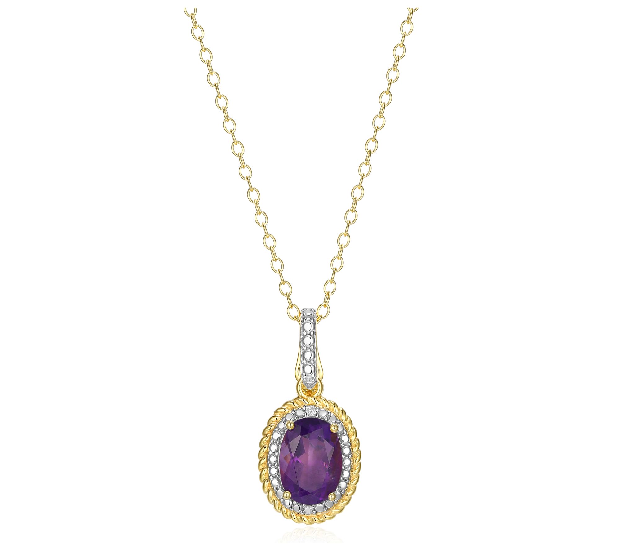 Affinity Gems Oval Birthstone Pendant w/ Chain,Sterling