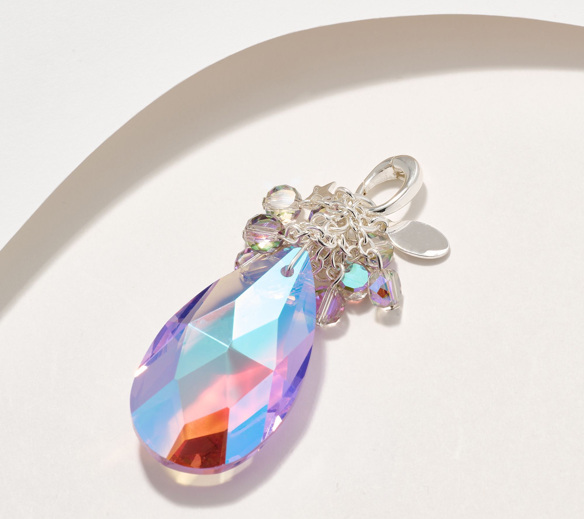 Kirks Folly Crystal Lavender Dream Teardrop Open Ring Charm