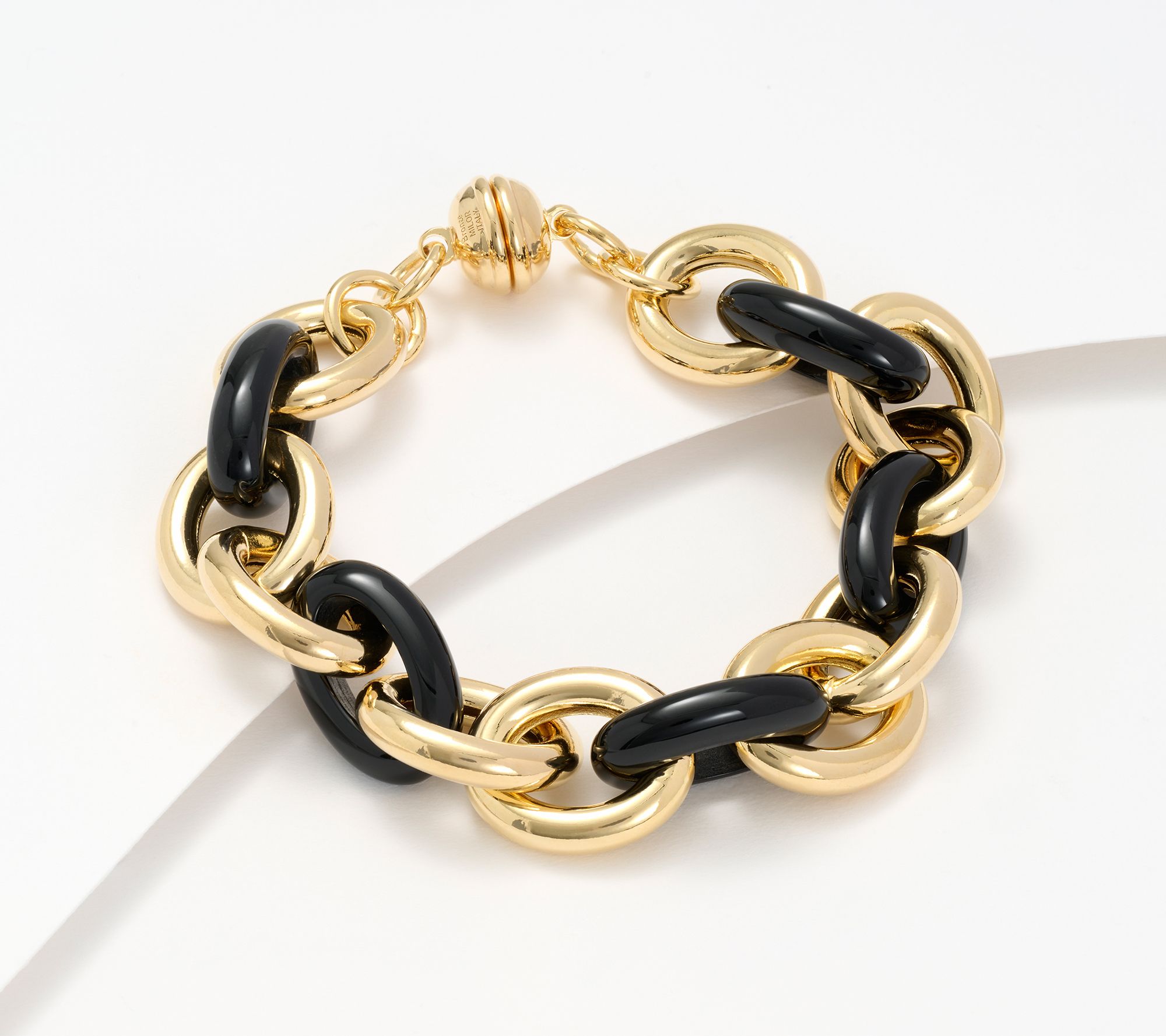 David Markstein Bronze Rolo & Gemstone Magnetic Bracelet Yellow