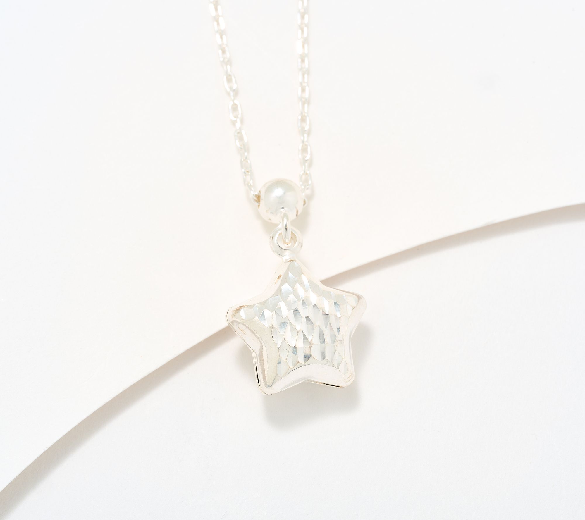 UltraFine 950 Silver Reversible Star Motif Necklace