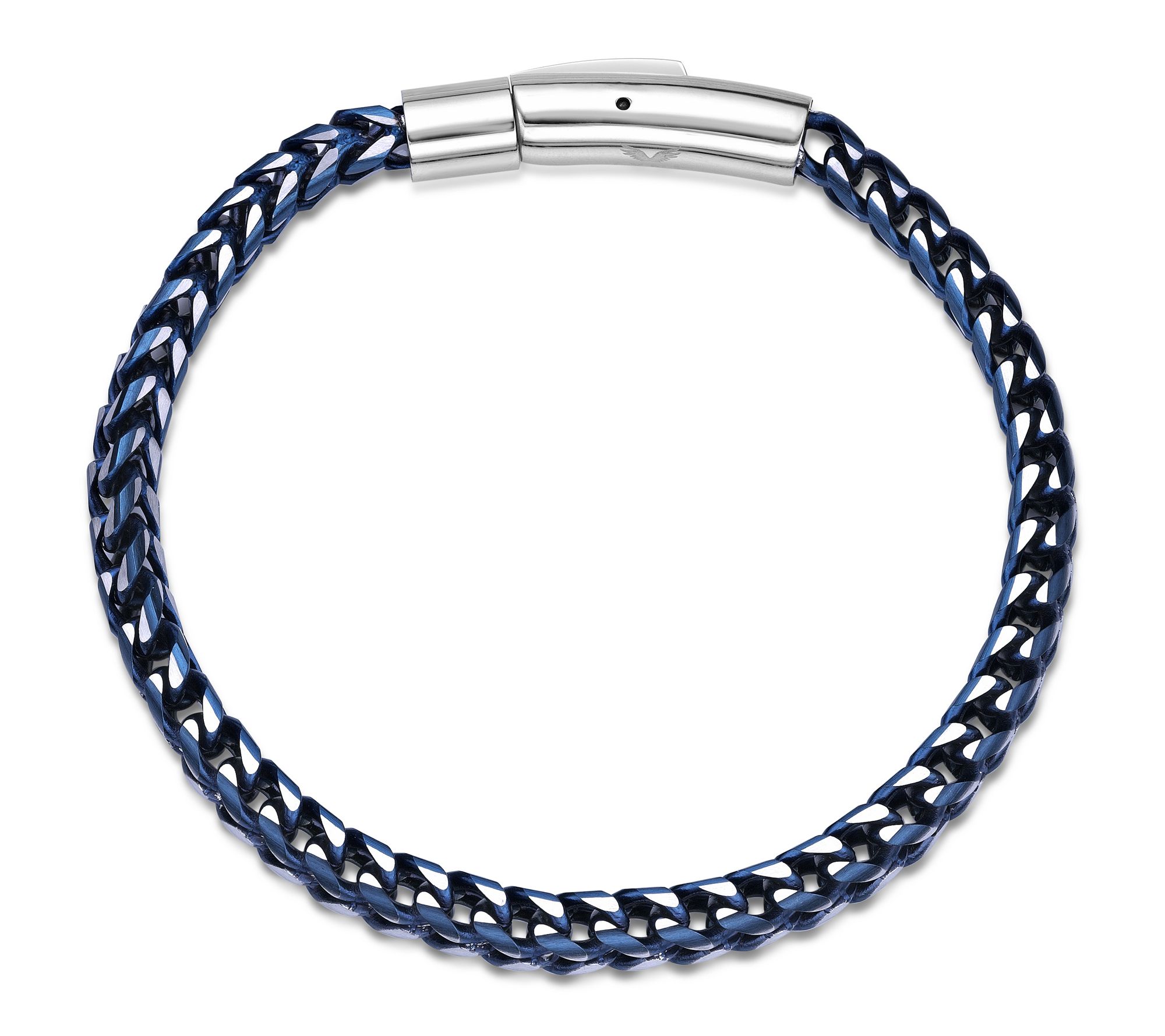 LYNX Men's Stainless Steel Blue Ion Plated Bracelet