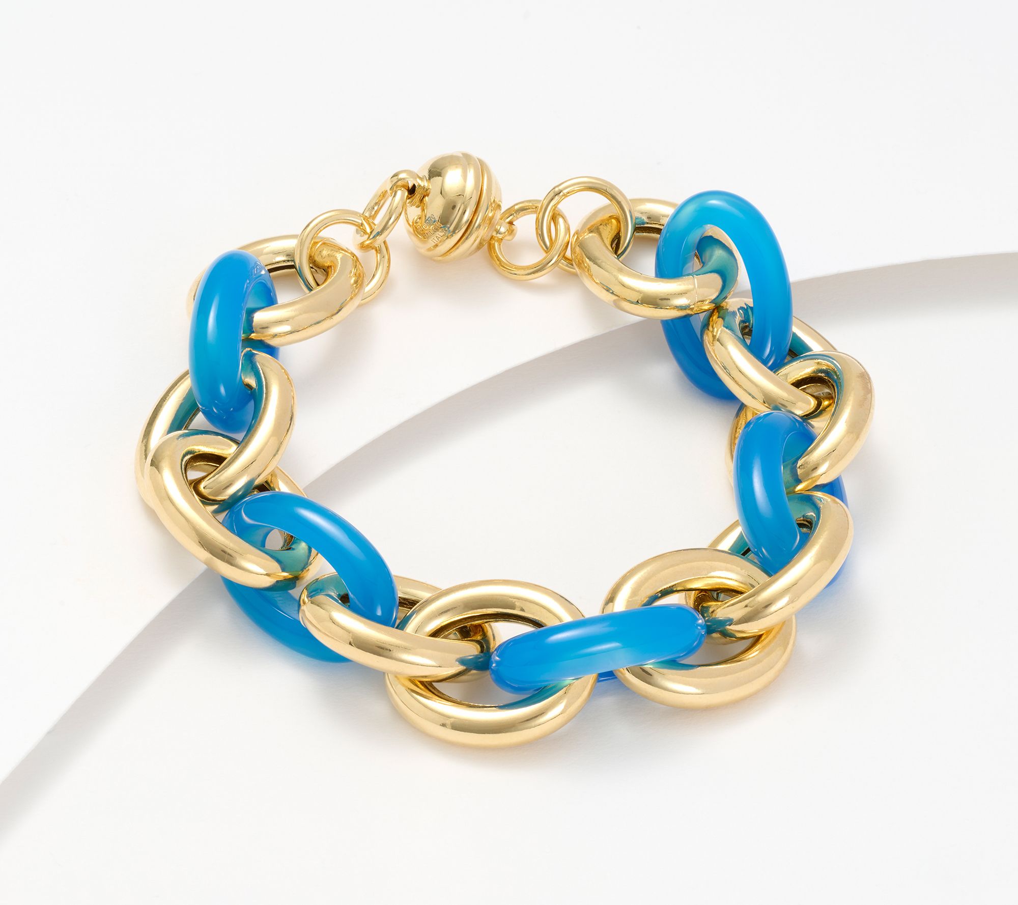 "As Is" David Markstein Bronze Rolo & Gemstone Bracelet Yellow