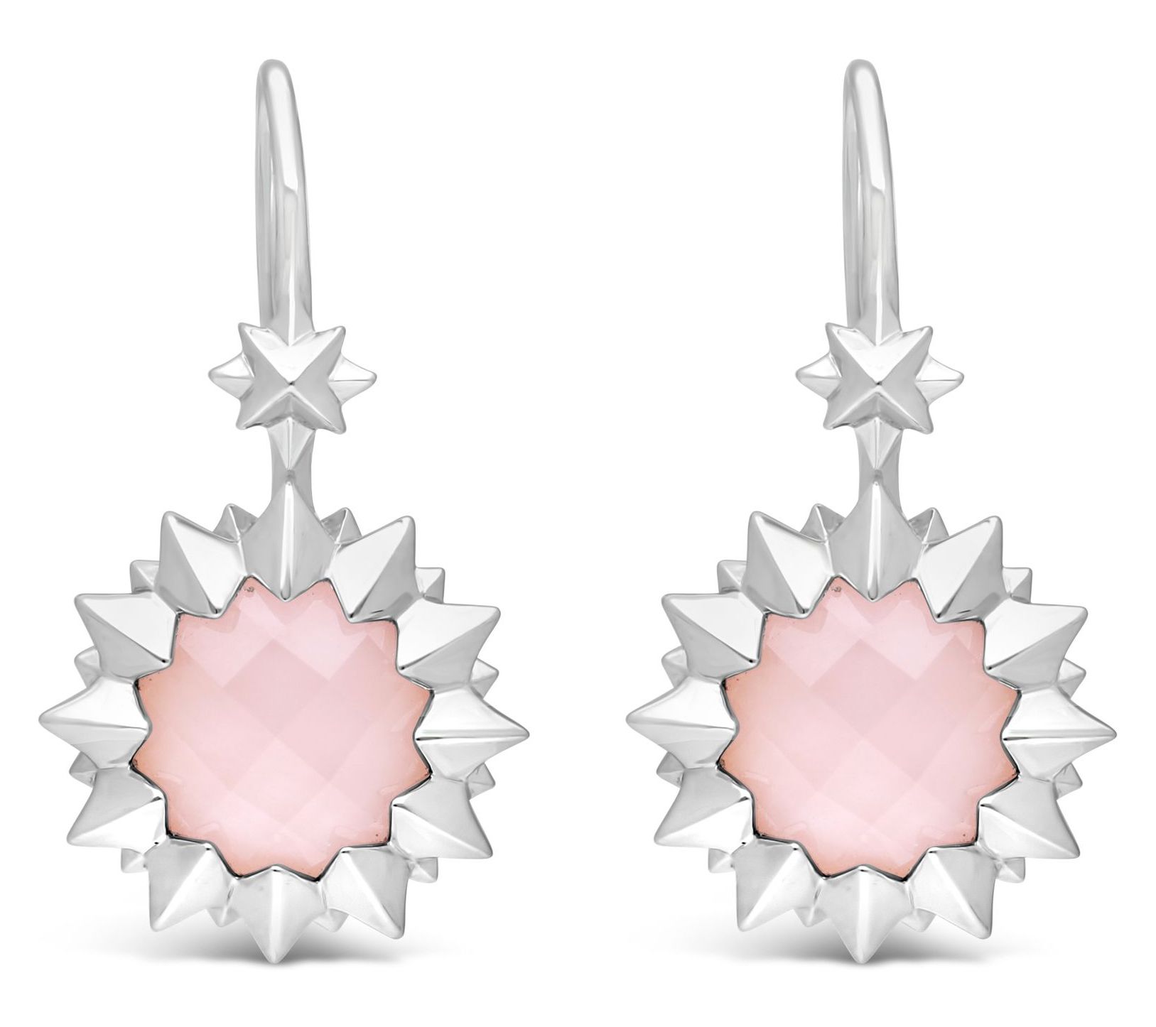 Margo Manhattan Sterling Rose Quartz Doublet Roxy Earrings