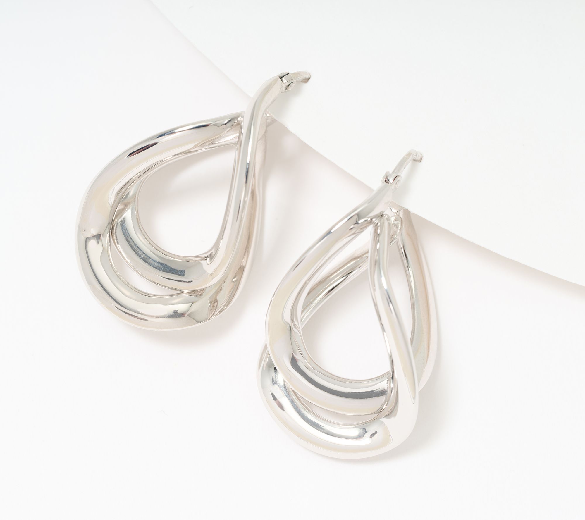 "As Is" David Markstein Bronze Double Wave Hoop Earrings