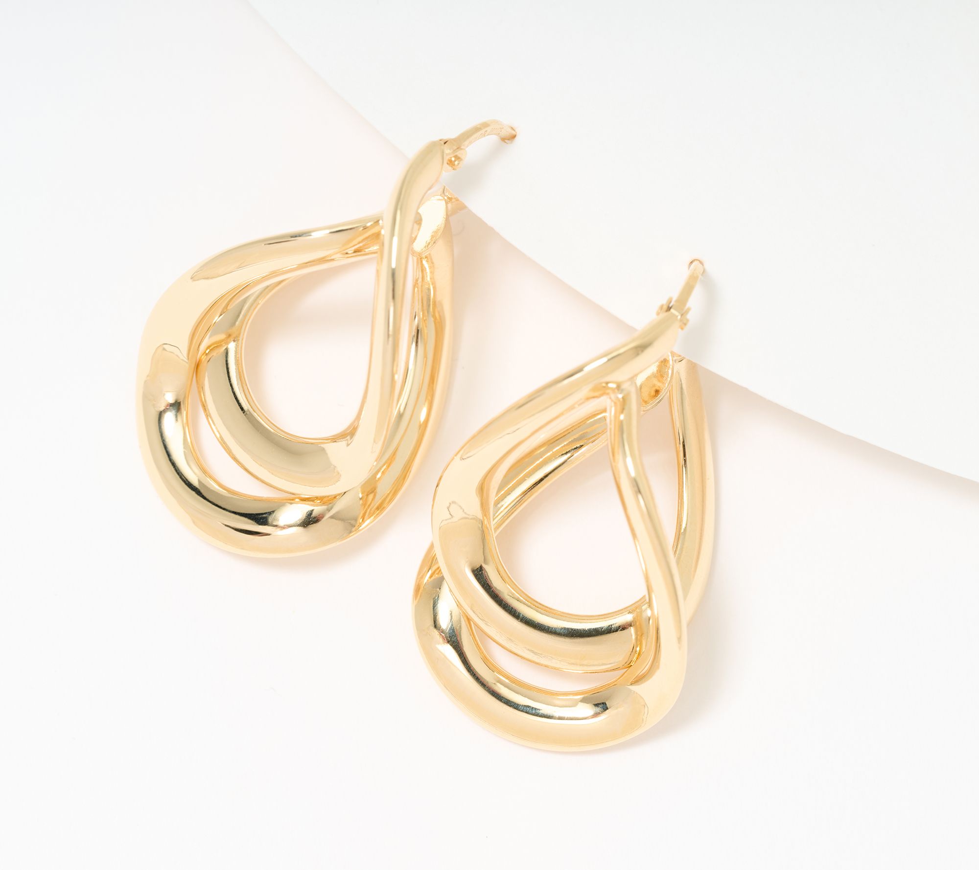 "As Is" David Markstein Bronze Double Wave Hoop Earrings