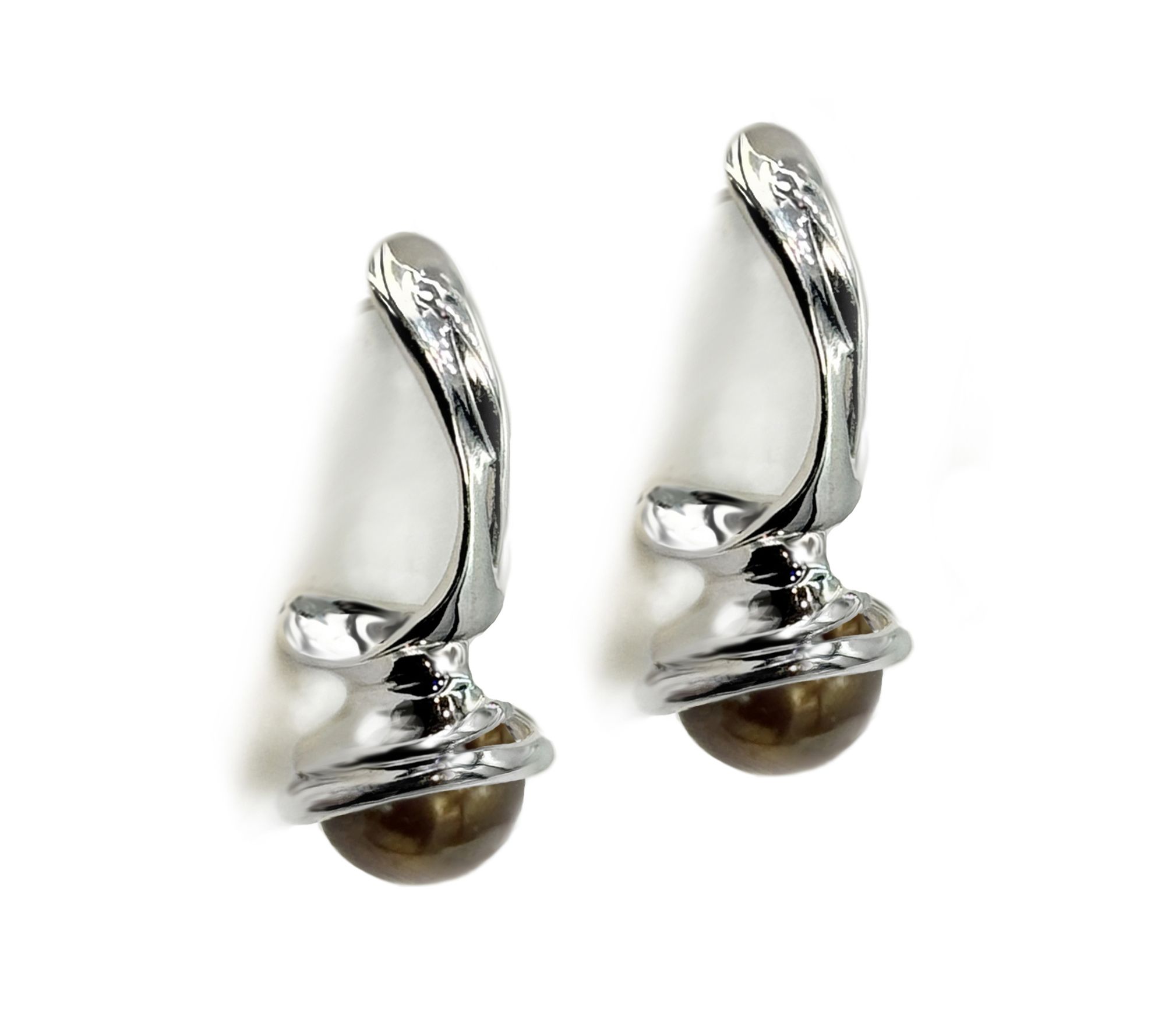 Hagit Sterling Silver Cultured Pearl Grand Regal Earrings