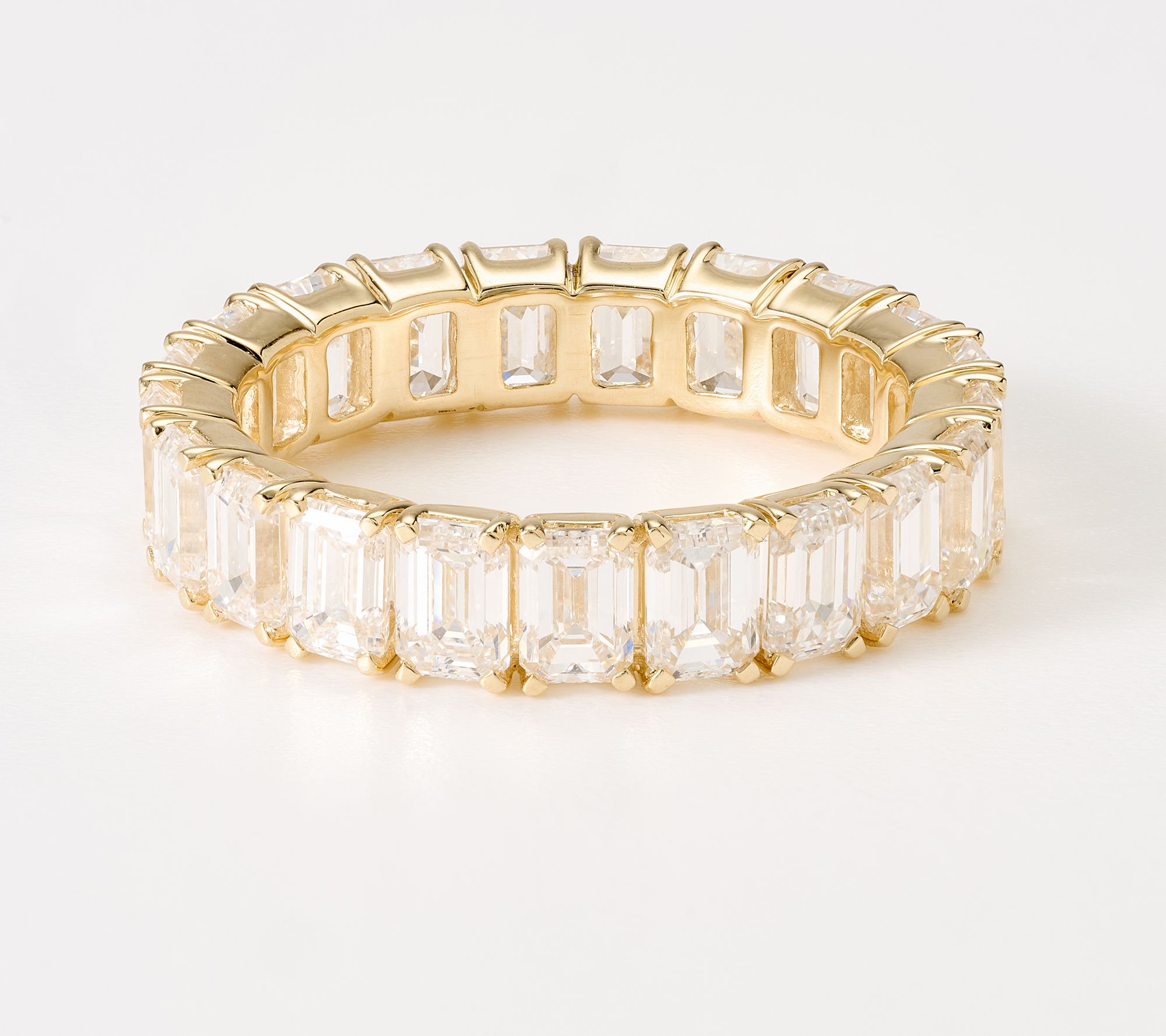 Fire Light Lab Grown Diamonds 5 cttw Emerald Cut Eternity Band, 14k