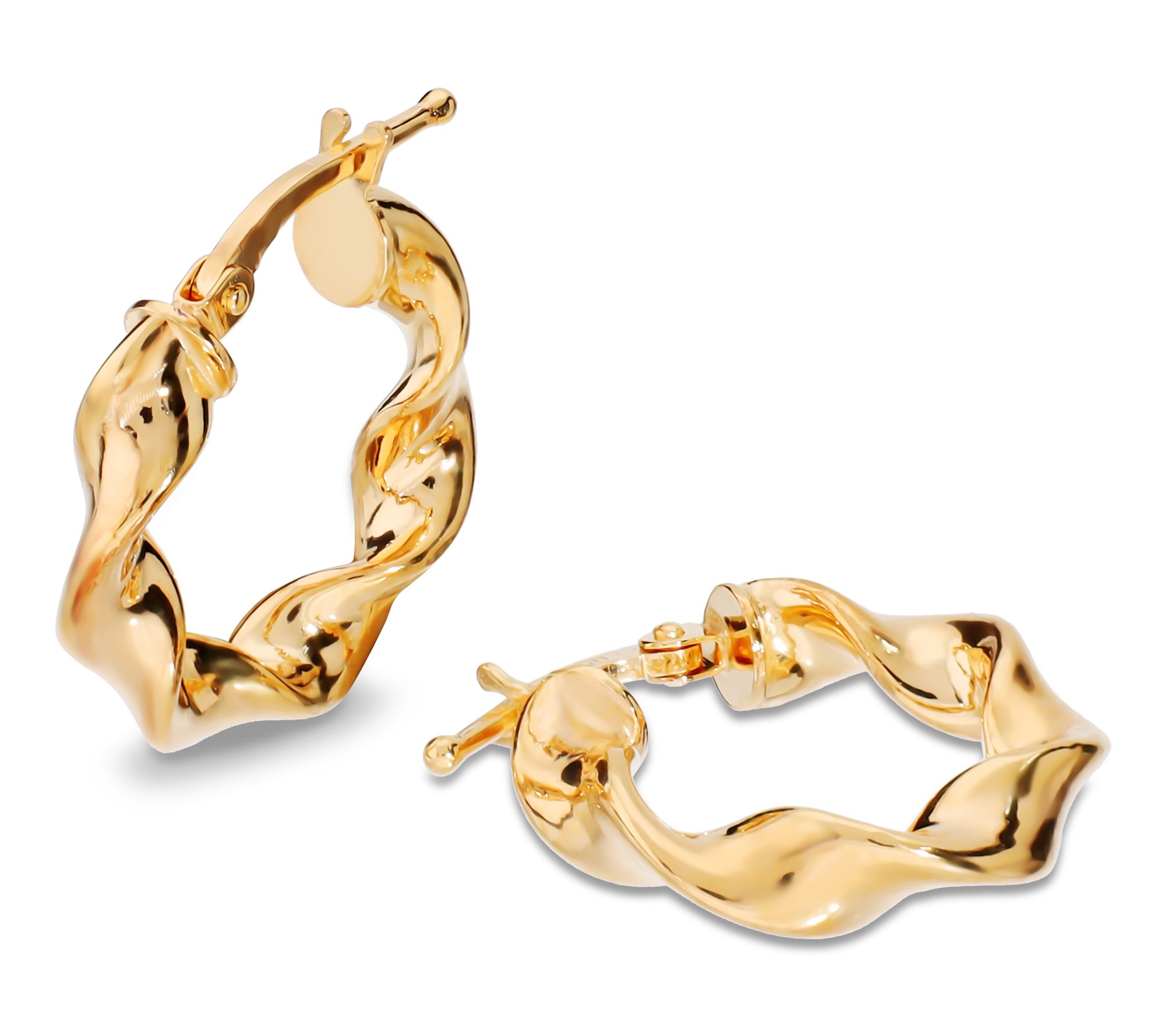 UltraFine 950 Silver Twisted Hoop Earrings