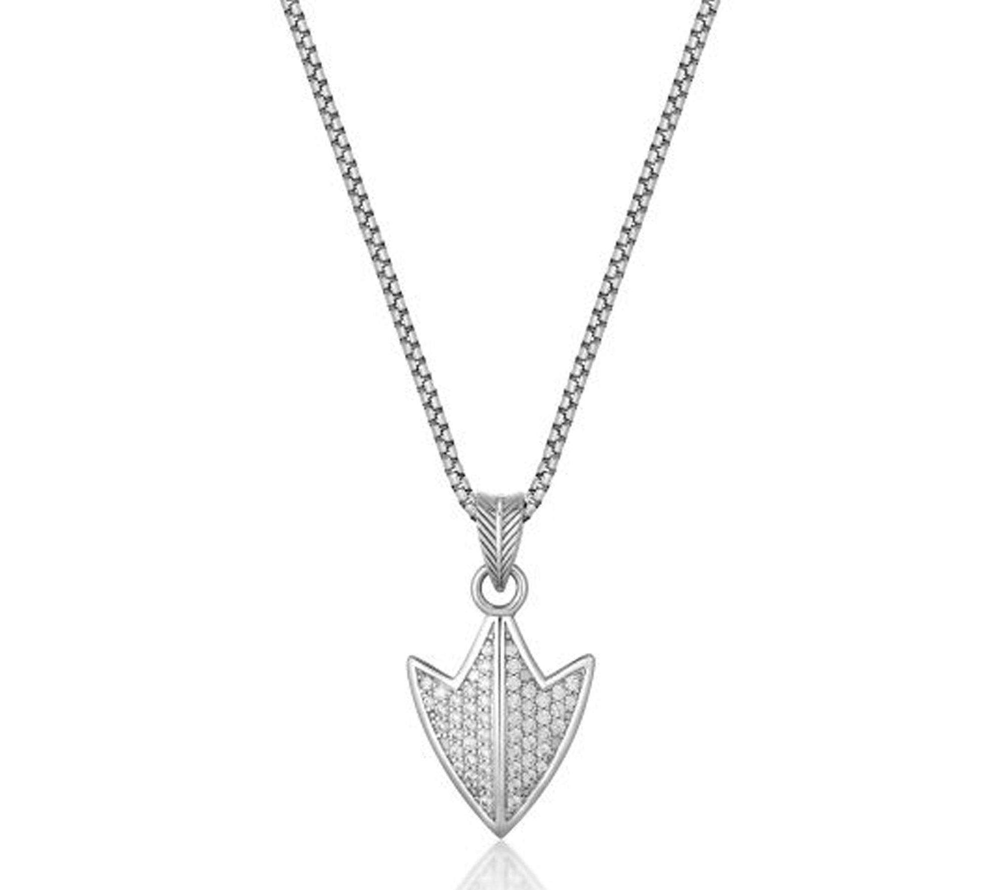 LYNX Men's Sterling Gemstone Arrow Pendant w/ Chain