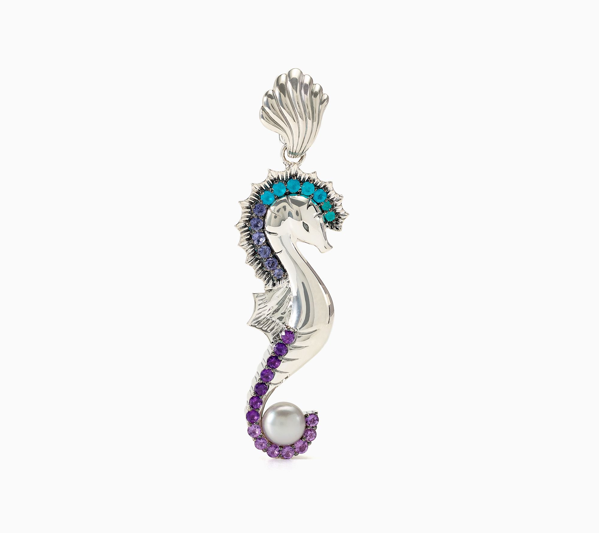 Third Person Sterling Silver Sea & Soul Gem Seahorse Enhancer