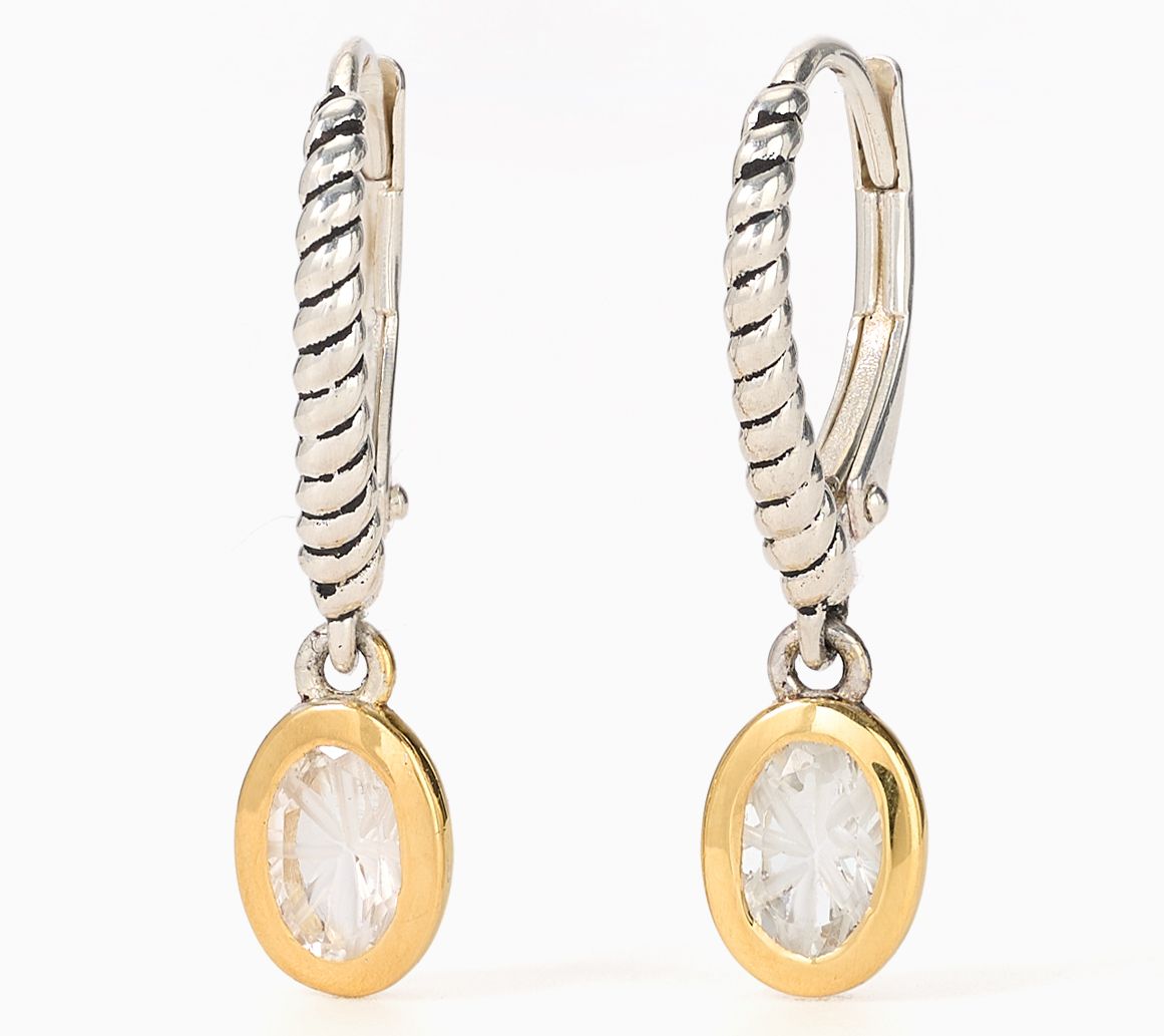 Christian James by Scott Grimes Oval Gemstone Two-tone Lever Backs
