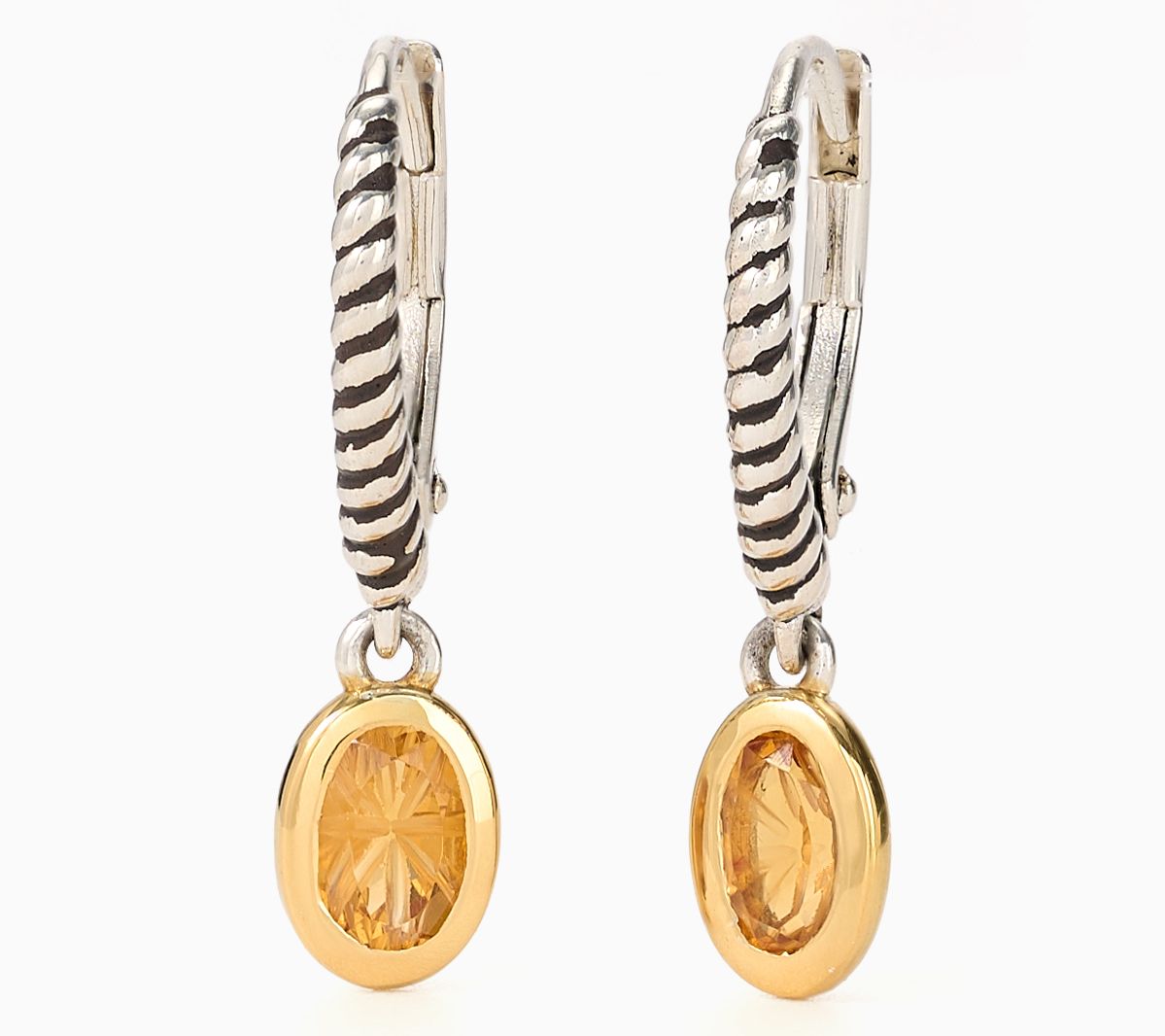 Christian James by Scott Grimes Oval Gemstone Two-tone Lever Backs