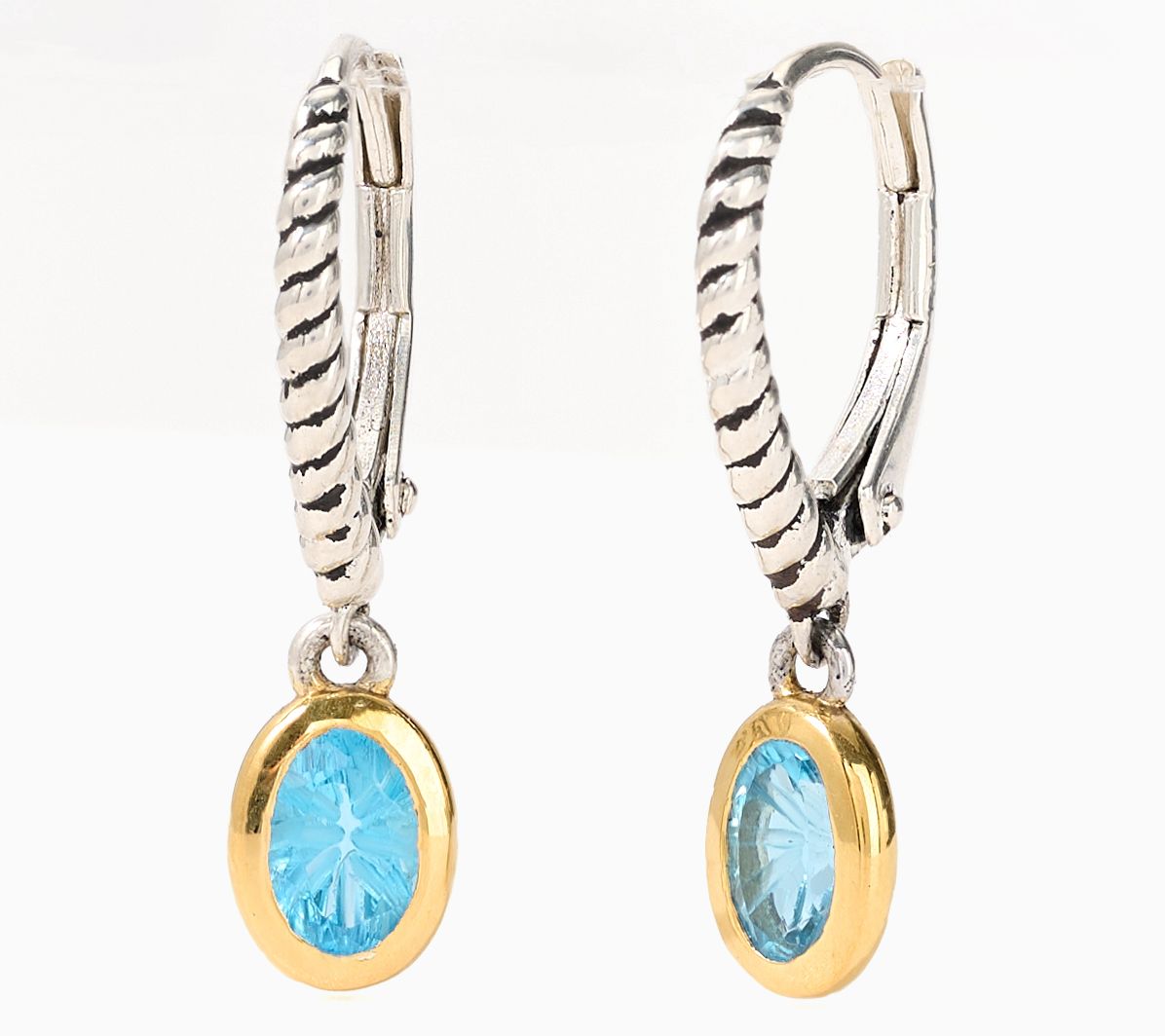 Christian James by Scott Grimes Oval Gemstone Two-tone Lever Backs