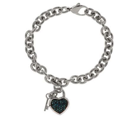 Heart lock and hot sale key bracelet