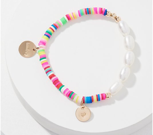 Taudrey Rainbow and Pearl Stretch Bracelet