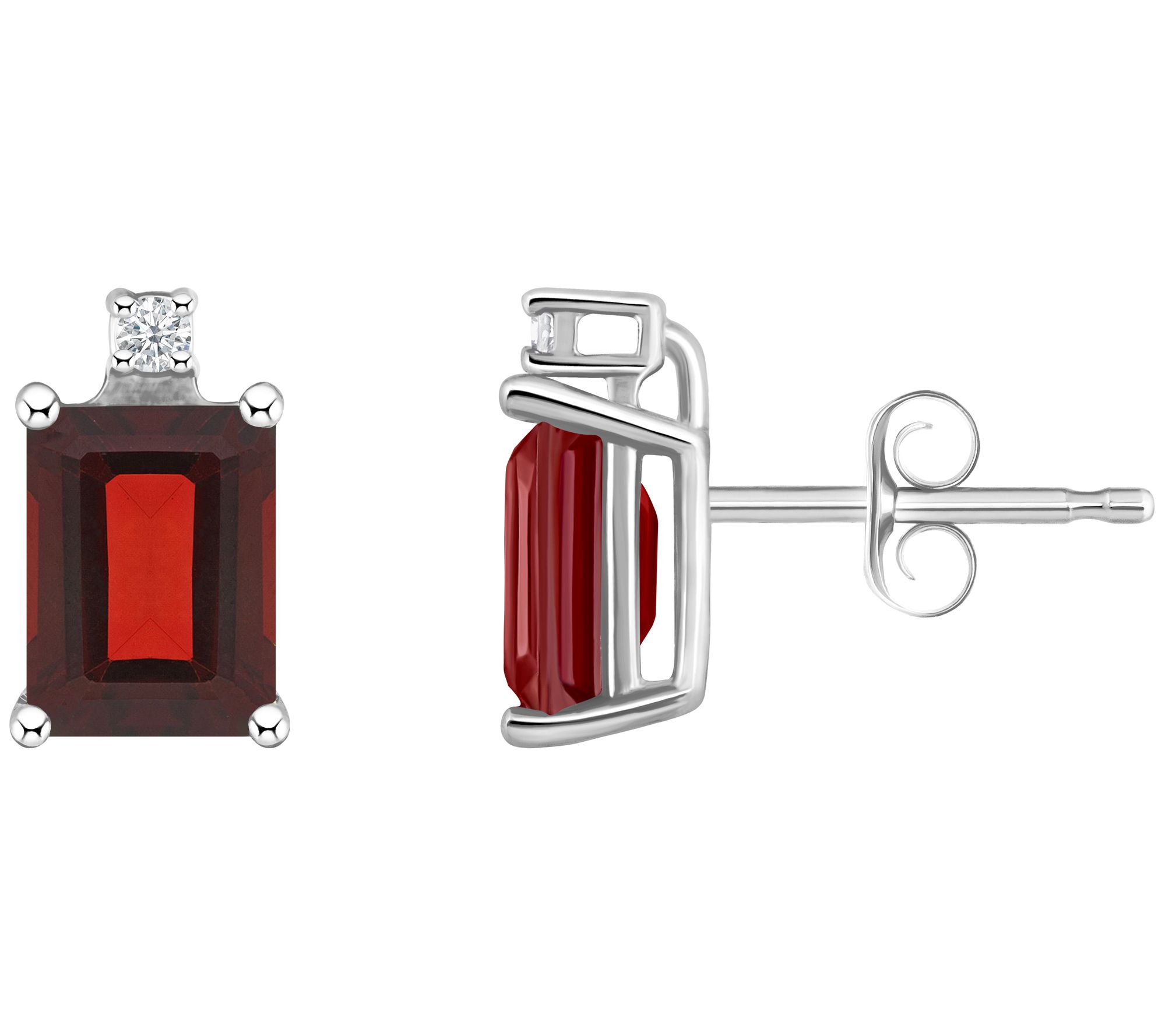 14K Gold 1.55 cttw Garnet Diamond Accent Earrings
