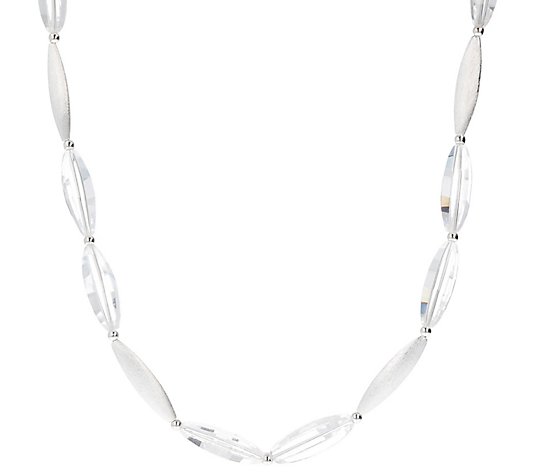 Italian Silver 18" Quartz Beaded Necklace