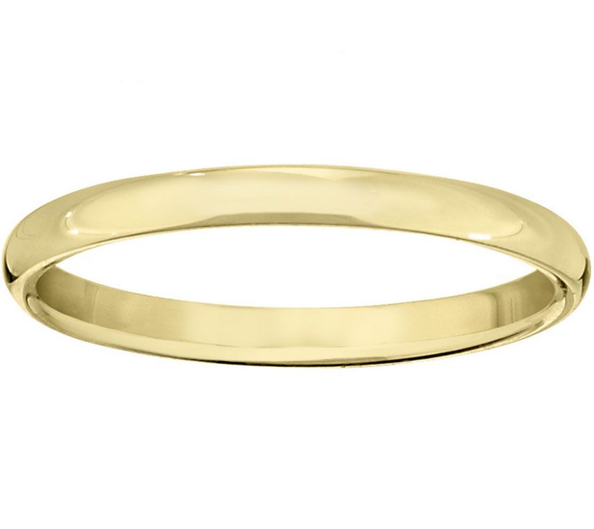 Women's 18K Yellow Gold 2mm Half Round WeddingBand