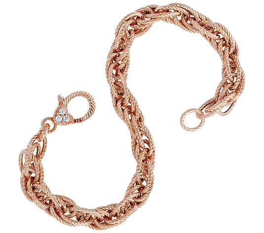 Judith Classic Verona 14K Clad Textured Rope Bracelet 10.0g