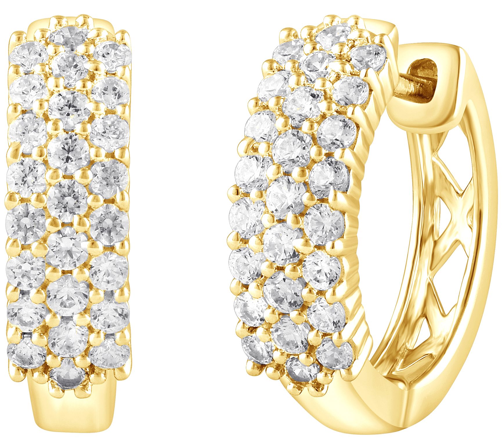 Affinity Diamonds 1.00 cttw Huggie Hoop Earrings, 14K Gold