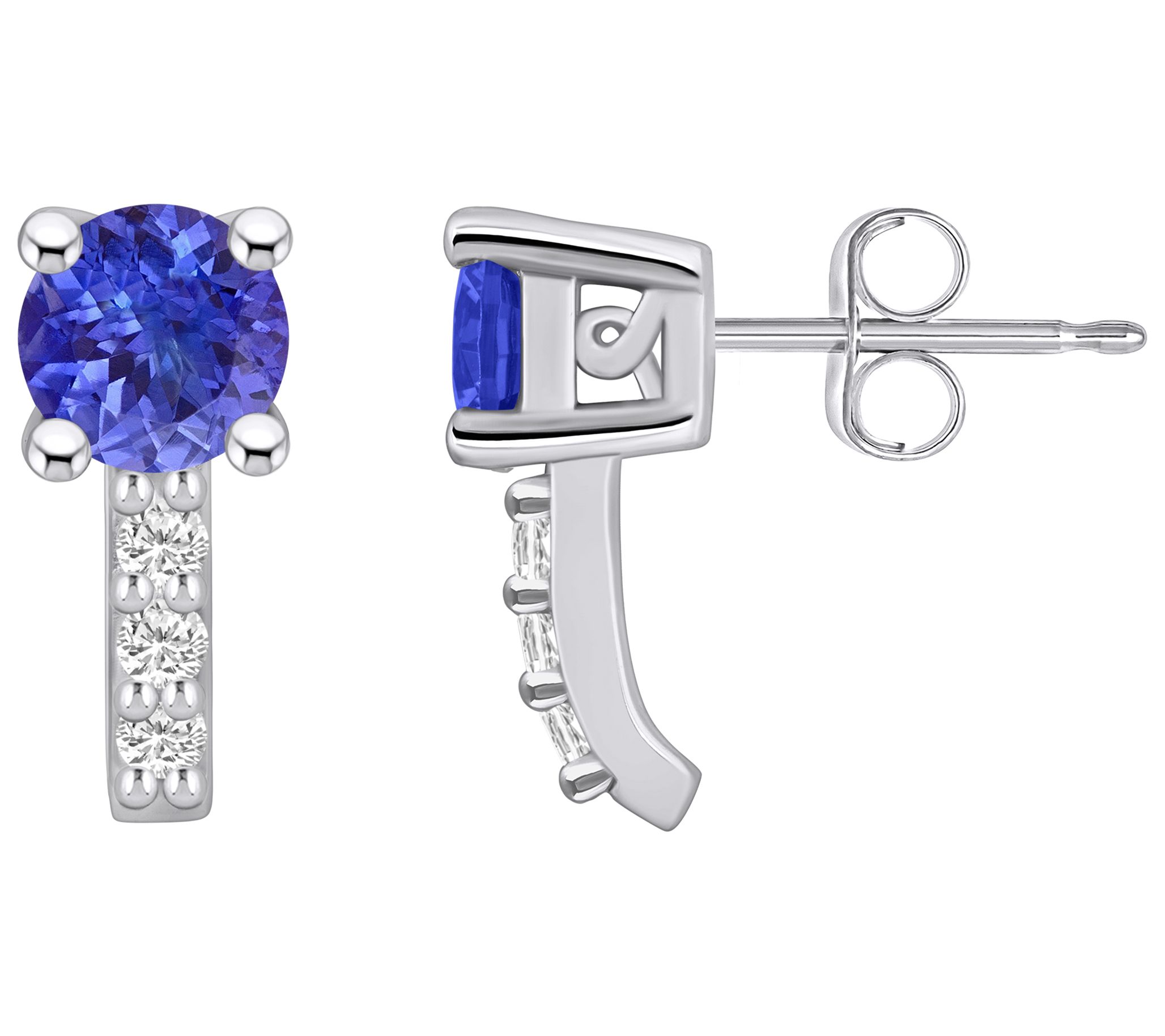 Affinity Gems 14K 1.10 cttw Tanzanite & Diamond Studs