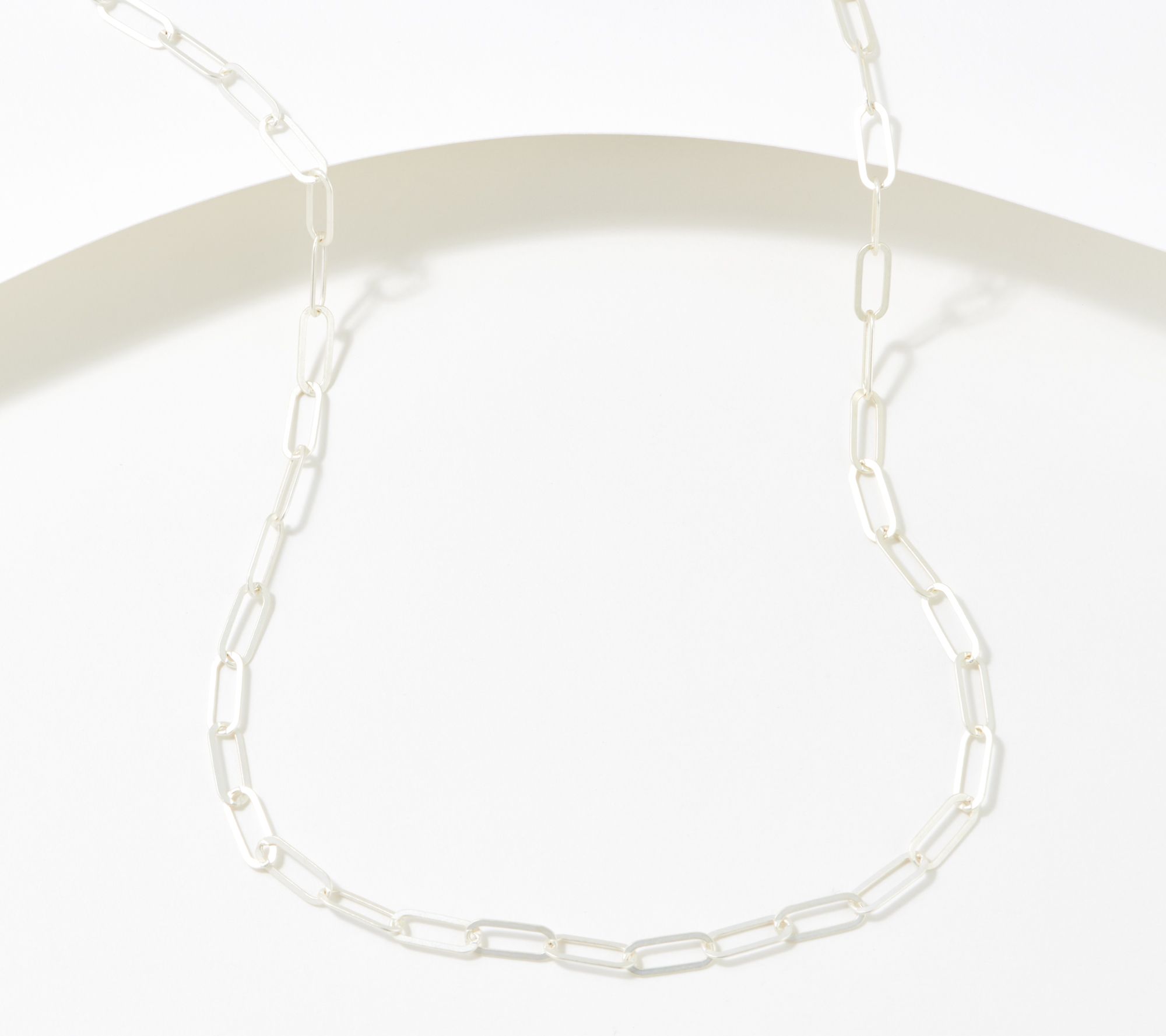 Silver Style Colored Paperclip Chain 18" Necklace, Sterling Silver