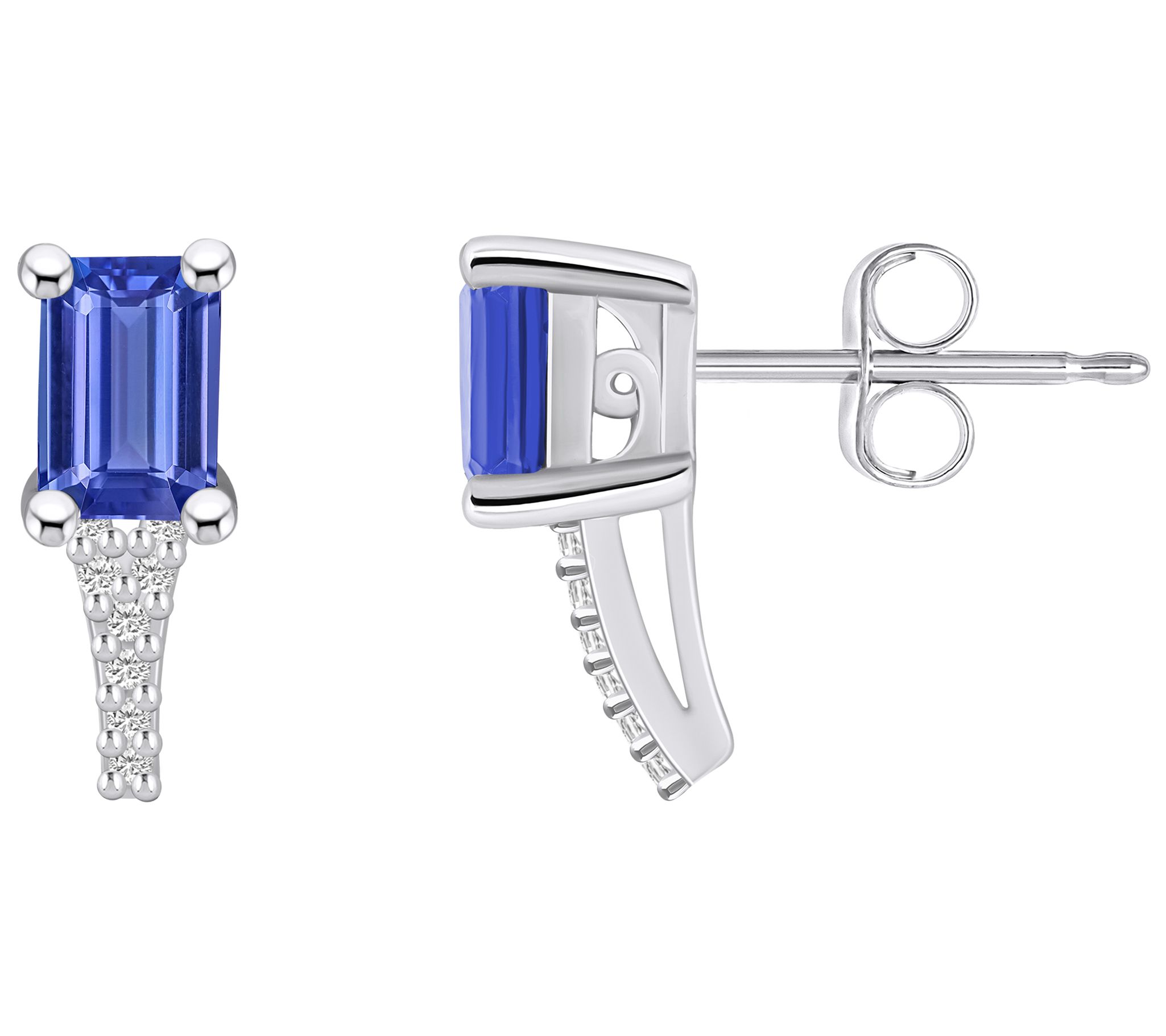 Affinity Gems 14K 1.10 cttw Tanzanite Diamond Accent Studs