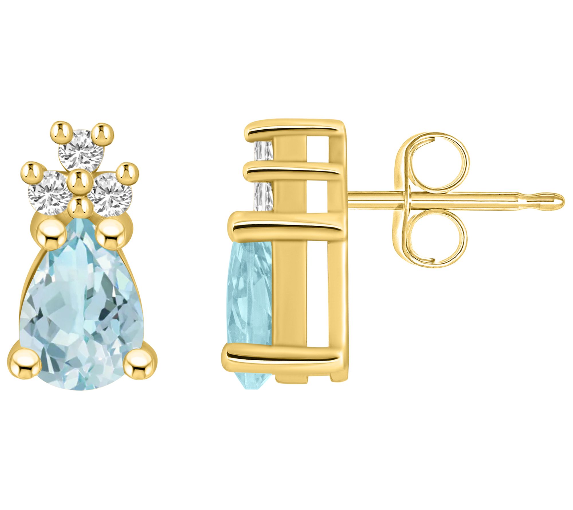 Affinity Gems Pear Gemstone & Diamond Earrings,14K Gold