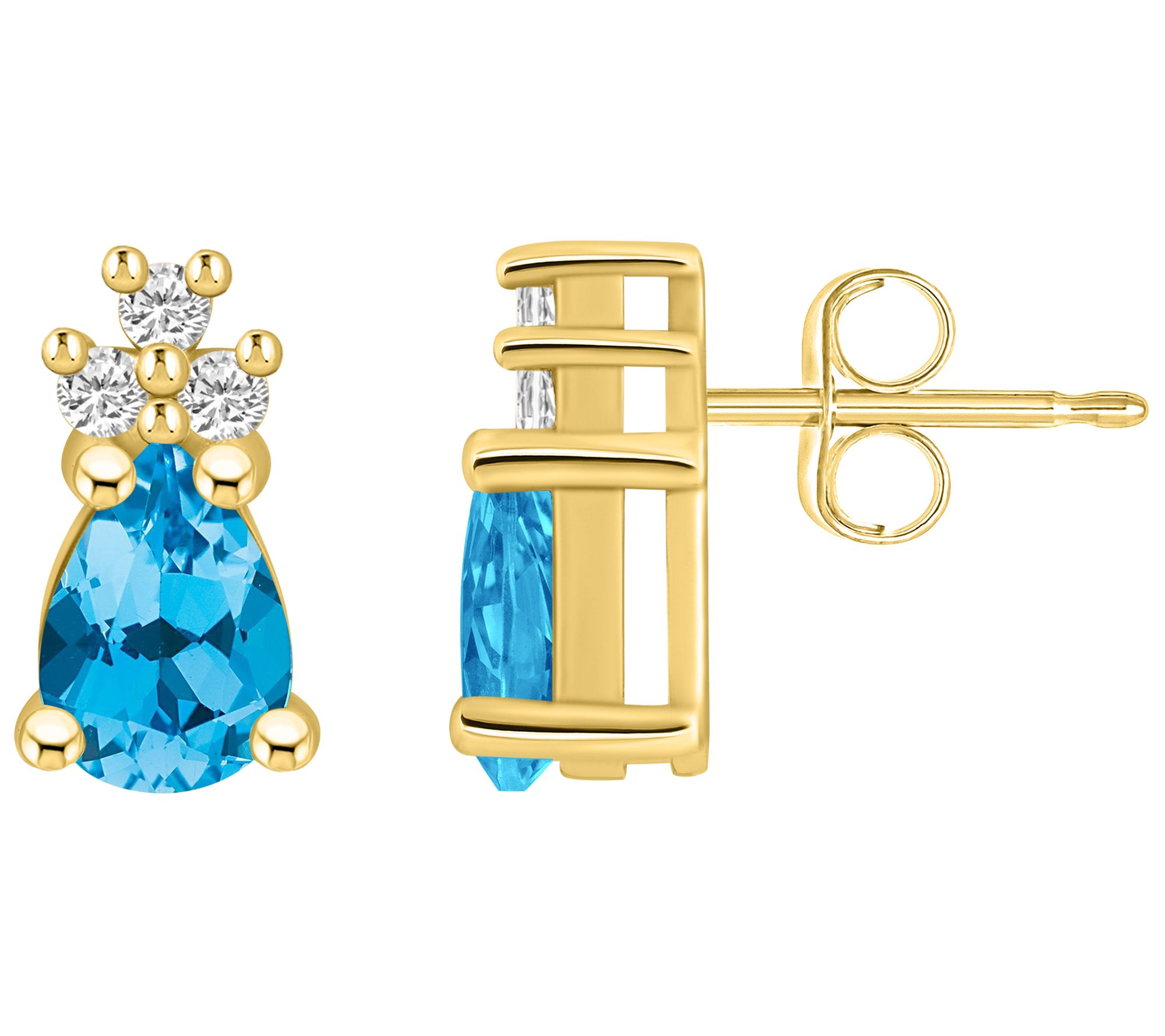 Affinity Gems Pear Gemstone & Diamond Earrings,14K Gold
