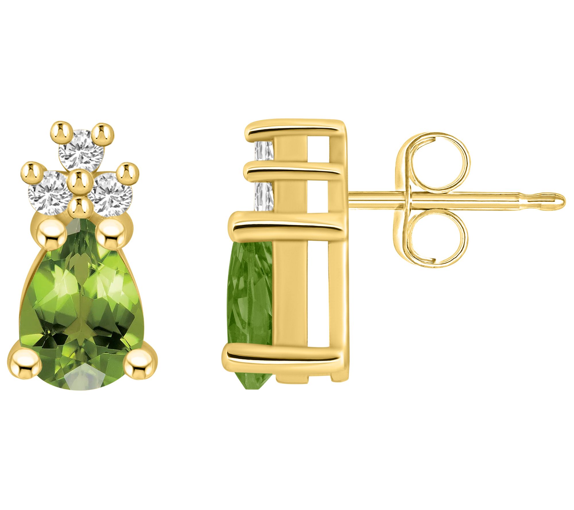 Affinity Gems Pear Gemstone & Diamond Earrings,14K Gold