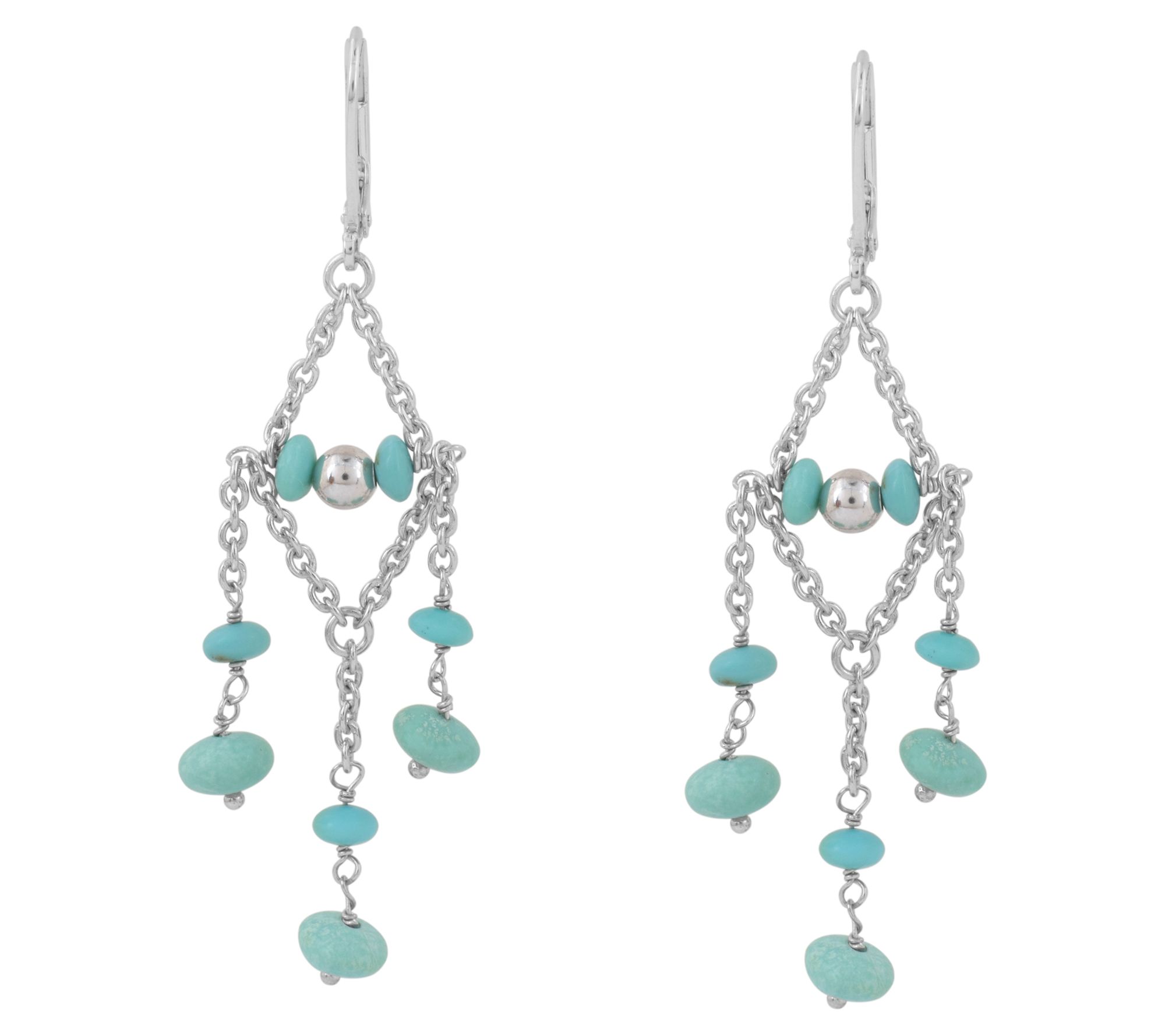 14K Gold-Plated Turquoise Chandelier Earrings
