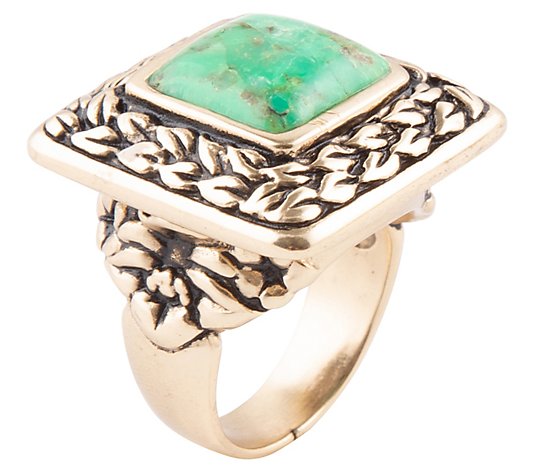 Barse Artisan Crafted Lime Turquoise Statement Ring