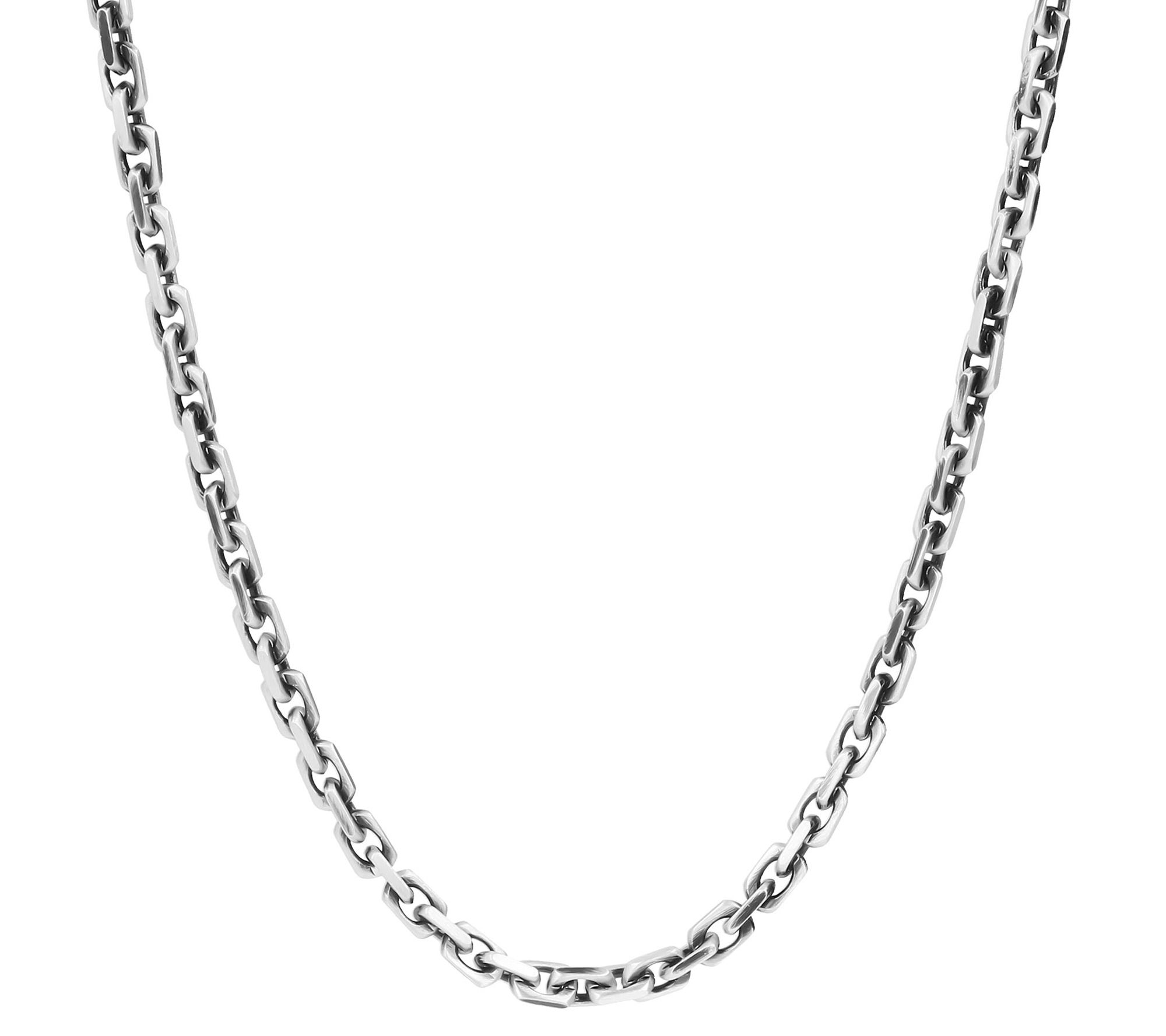 Mistero For Him Antique Finish Rolo Link Necklace, Sterling