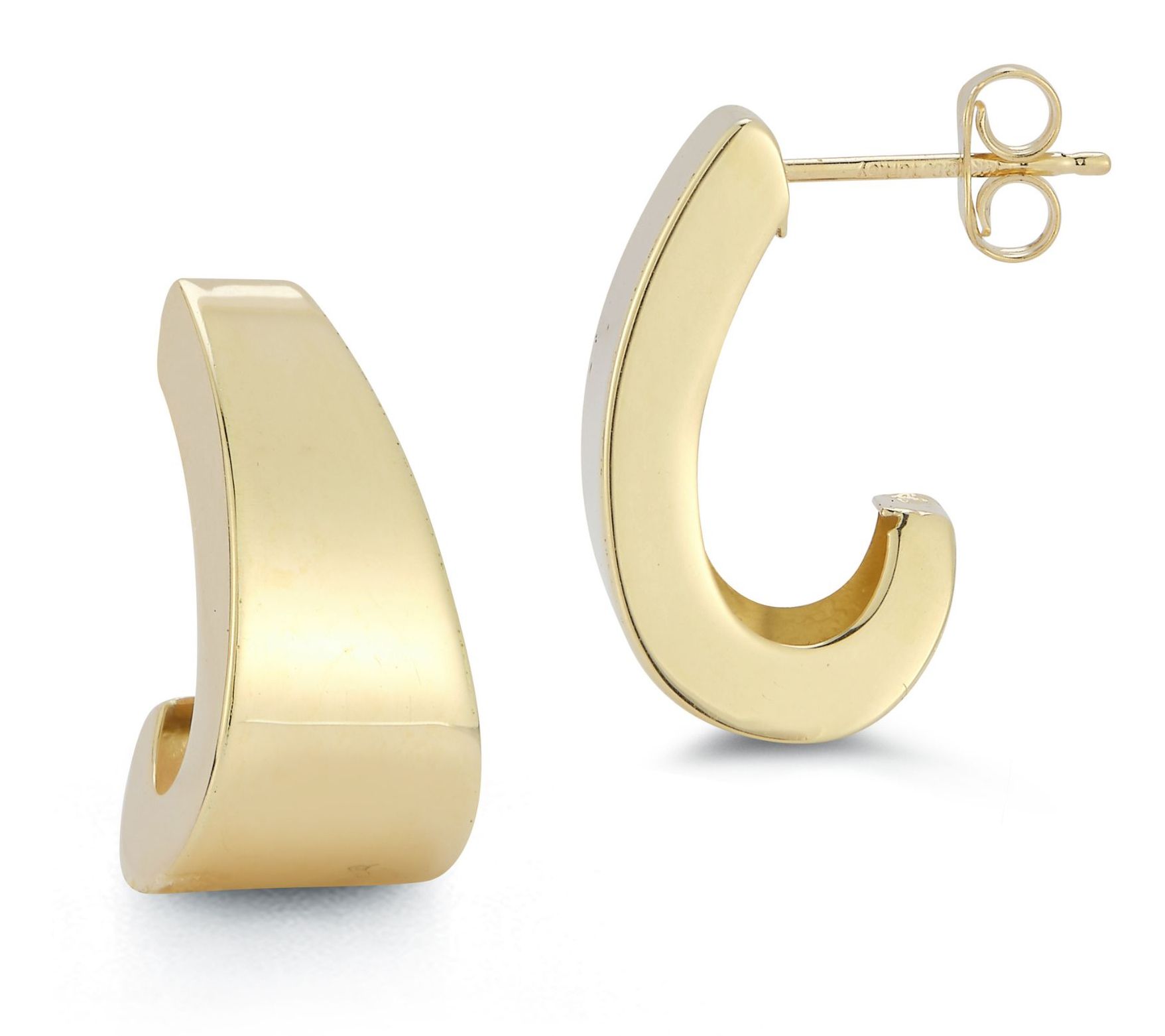 Luminosa Gold Graduated Half Hoop Earrings, 14K