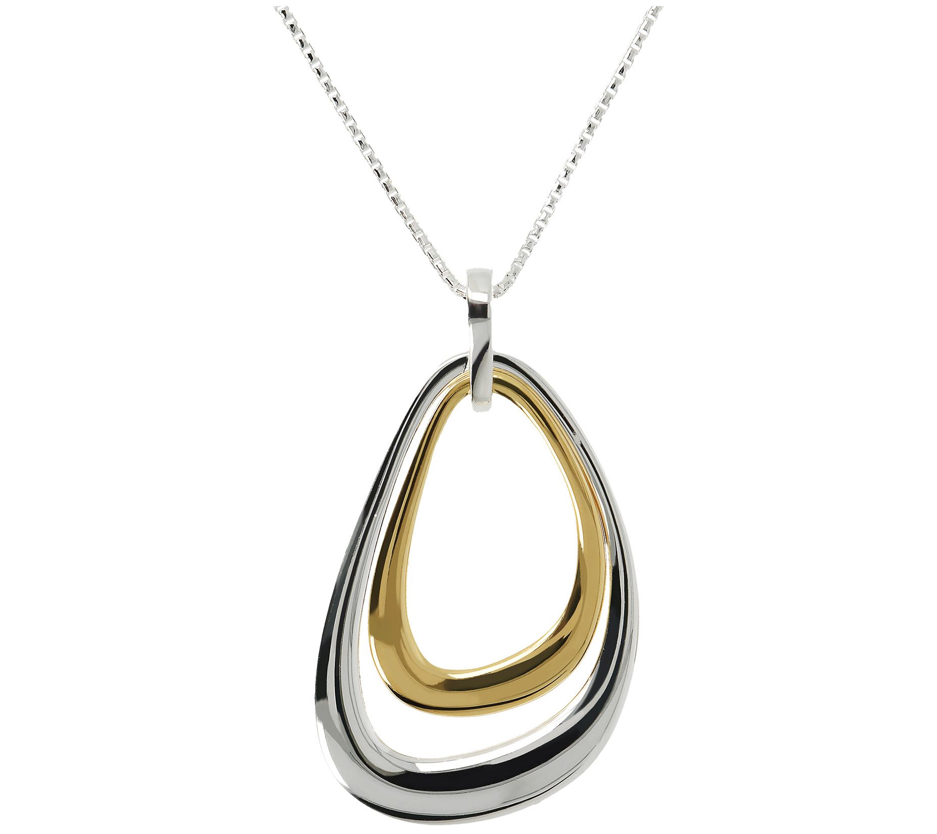 Louis Dell'Olio Sterling Double Free Form Pendant w/ Chain