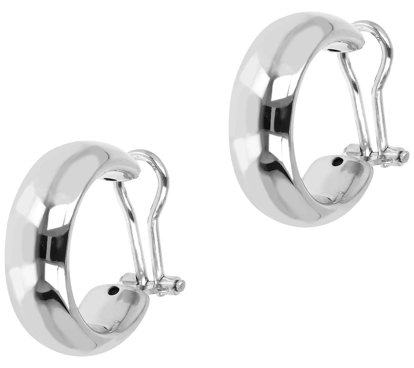 Louis Dell Olio Sterling Clip On Wedding Band Hoop Earrings Qvc Com