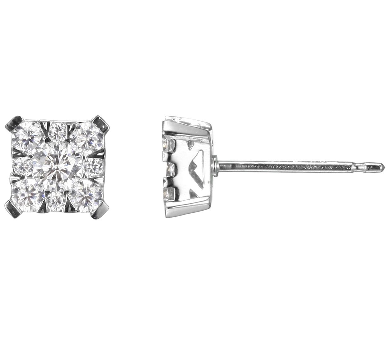 LuxLab Diamonds 0.60 cttw Lab Grown Stud Ear rings, Sterling