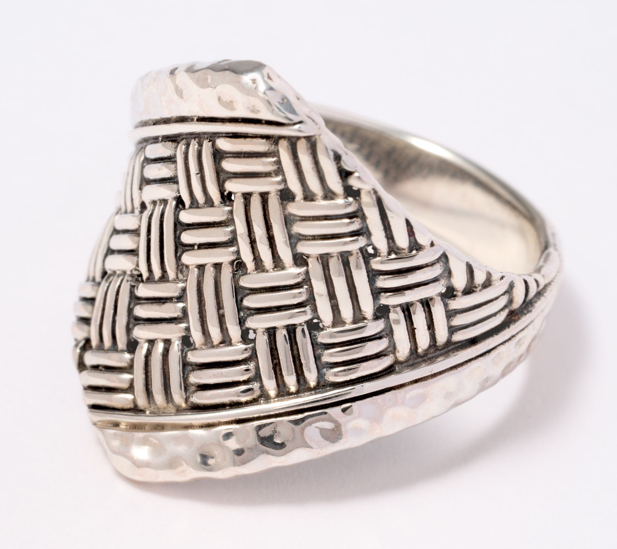 Artisan Crafted by Robert Manse Sterling Silver Basketweave Ring, 4g