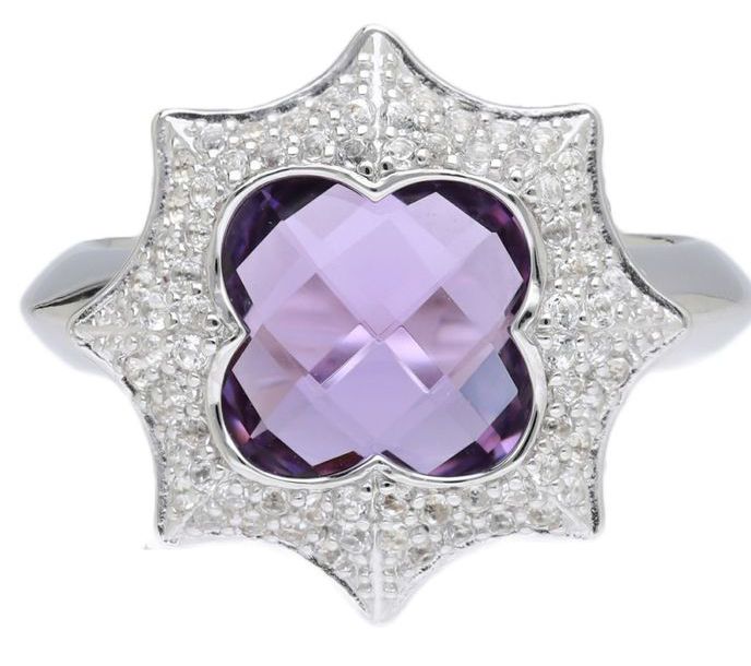 Margo Manhattan Sterling Silver Amethyst Roey Ring