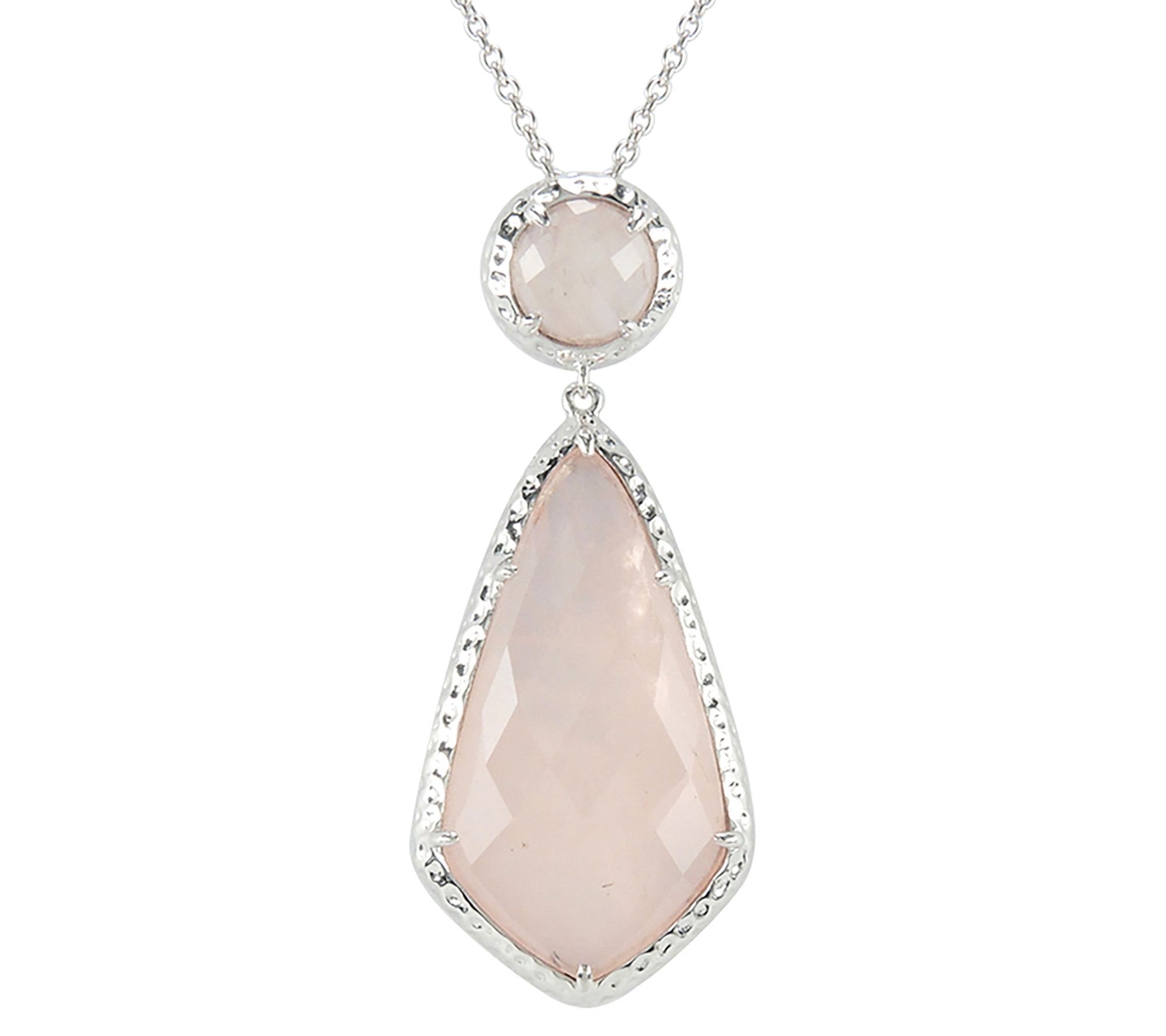 Affinity Gems Rose Quartz Pendant w/ Chain, Sterling Silver