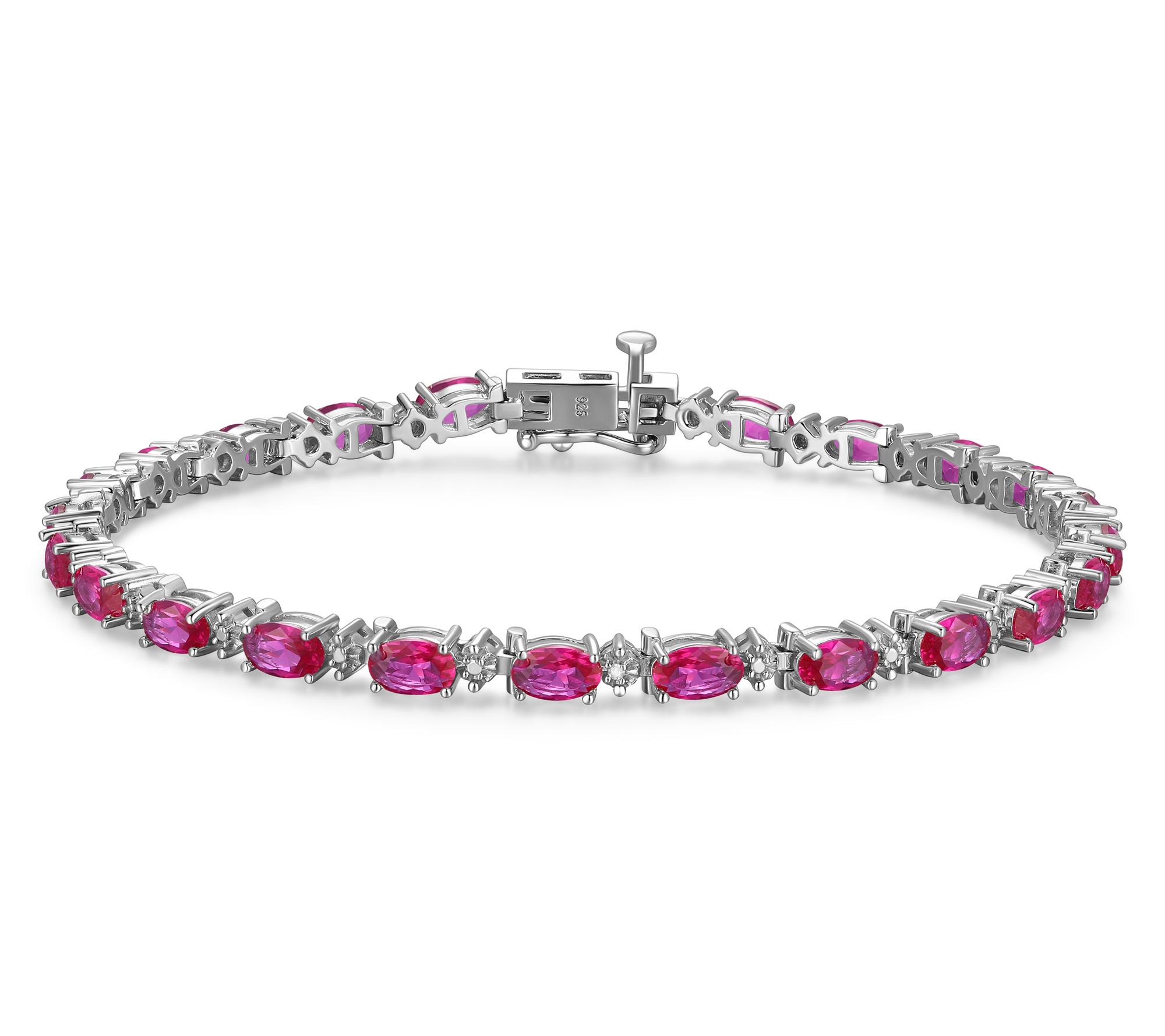 Affinity Gems Oval Birthstone Tennis Bracelet, Sterling Silver