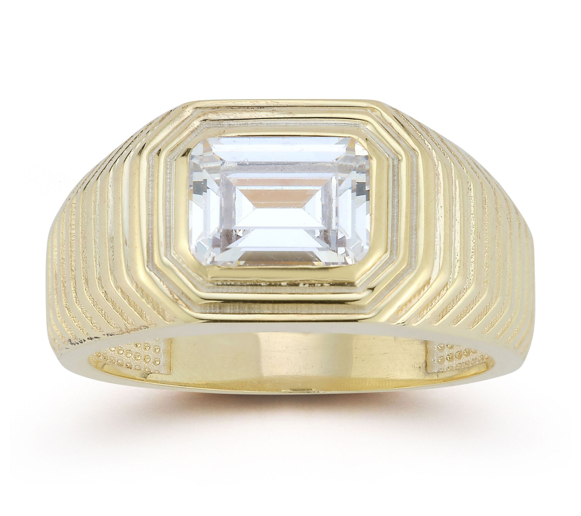 Sterlina Silver Emerald Cut Vintage Signet Ring, Sterling