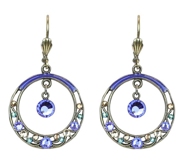 Anne Koplik Crystal Filigree Dangle Earrings