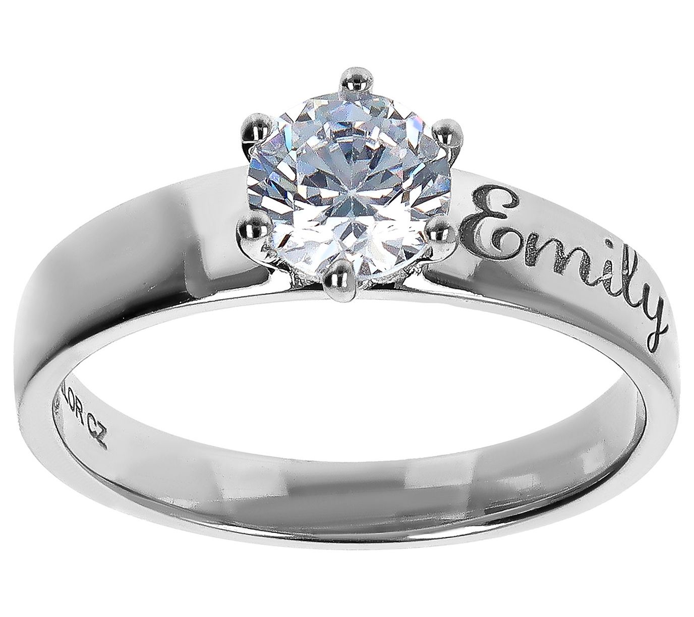 Diamonique Italia 0.85 cttw Personalized Ring, Sterling Silver