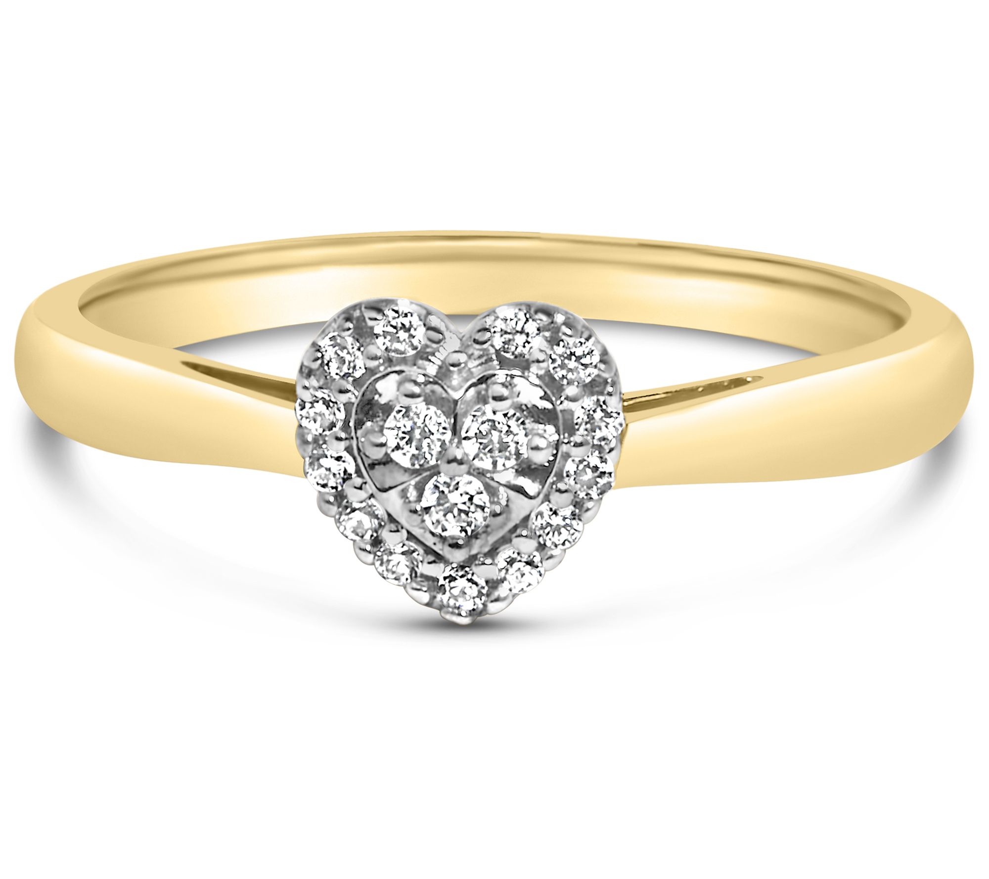 Haus of Brilliance Diamond Heart Engagement Ring, 18K Plated