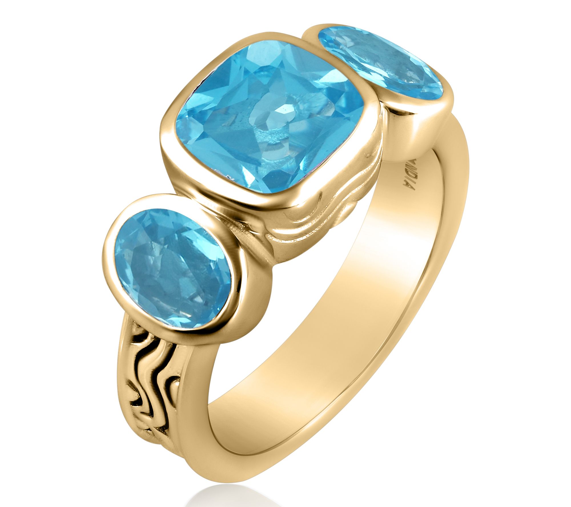 Christian James by Scott Grimes 14K Clad Triple Gemstone Ring
